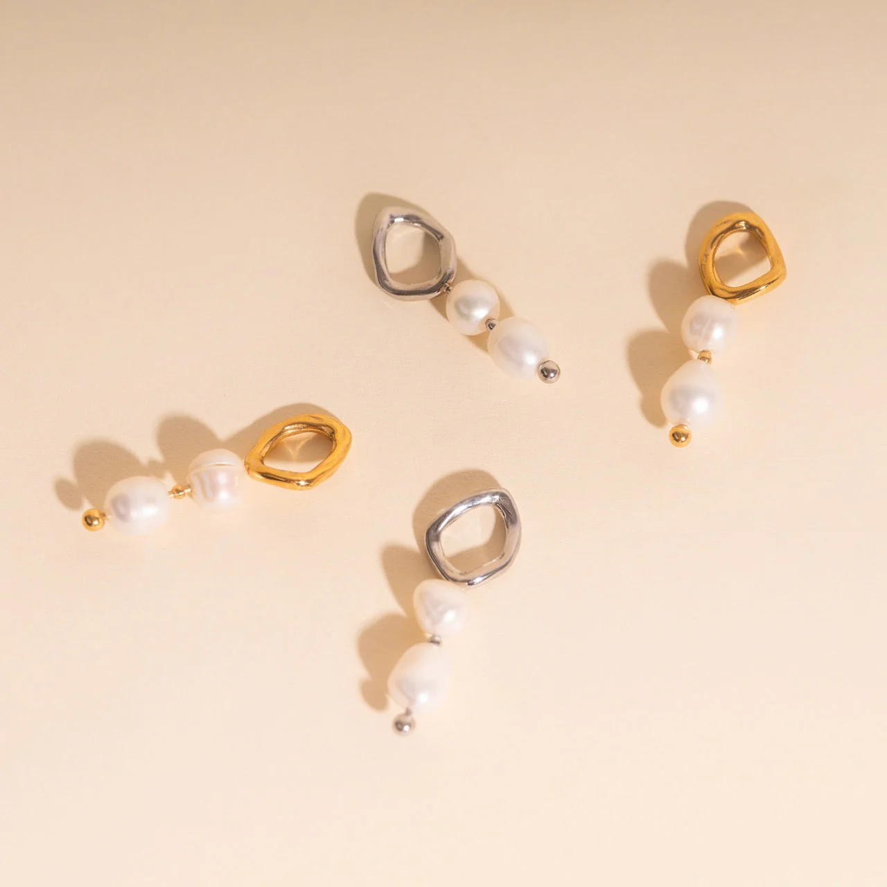 Ripple Pearl Huggie Hoop Charms - Image 14