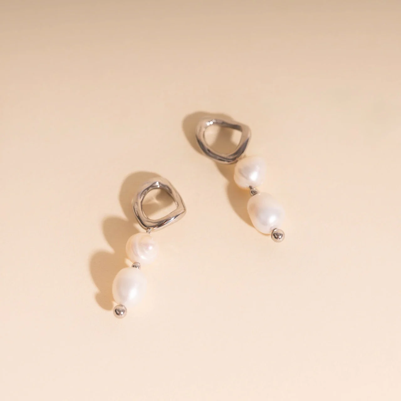 Ripple Pearl Huggie Hoop Charms - Image 9