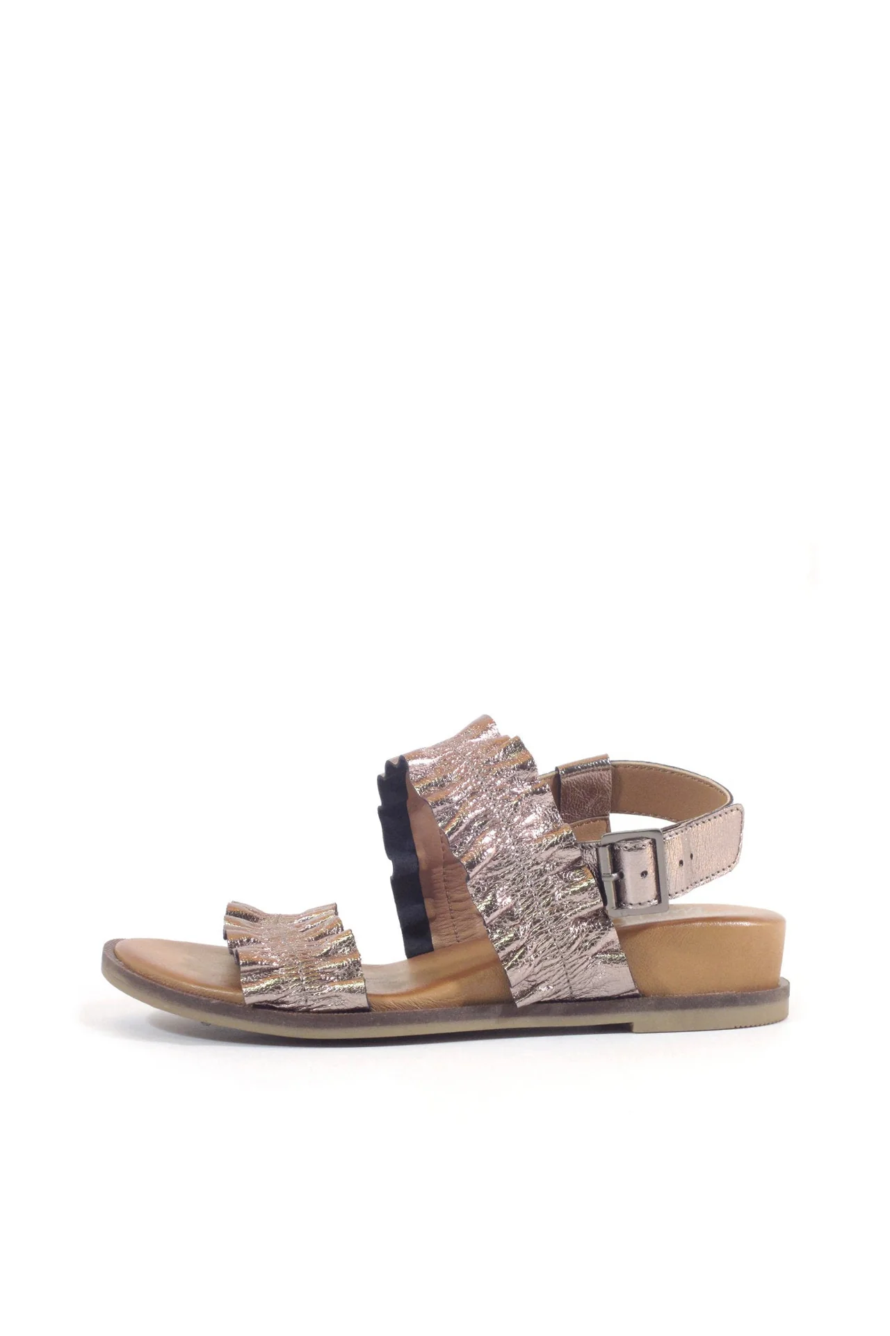 Roche Ruched Leather Sandals - Image 4