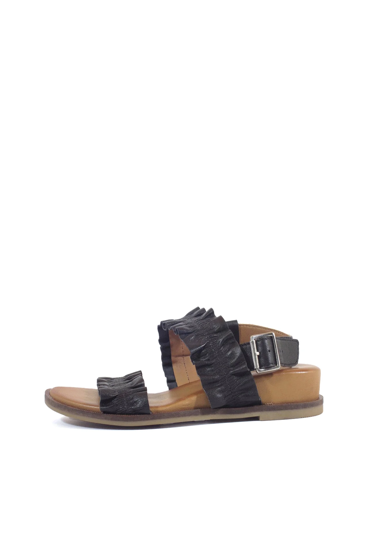 Roche Ruched Leather Sandals - Image 6