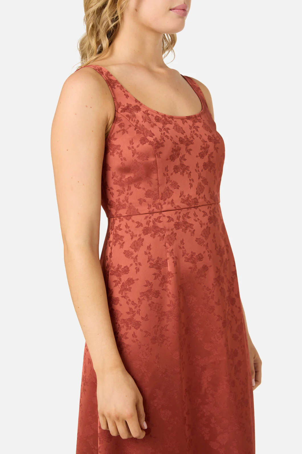 Roma Satin Embossed Midi Dress - Image 12