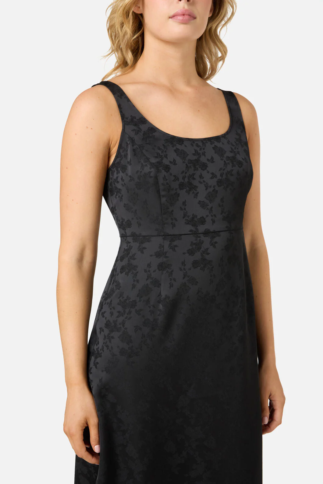 Roma Satin Embossed Midi Dress - Image 7