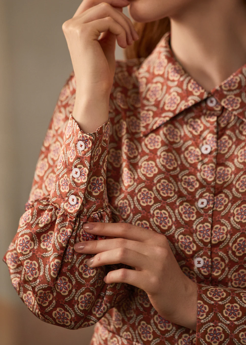 Romantic Era Button Front Midi Dress - Image 2