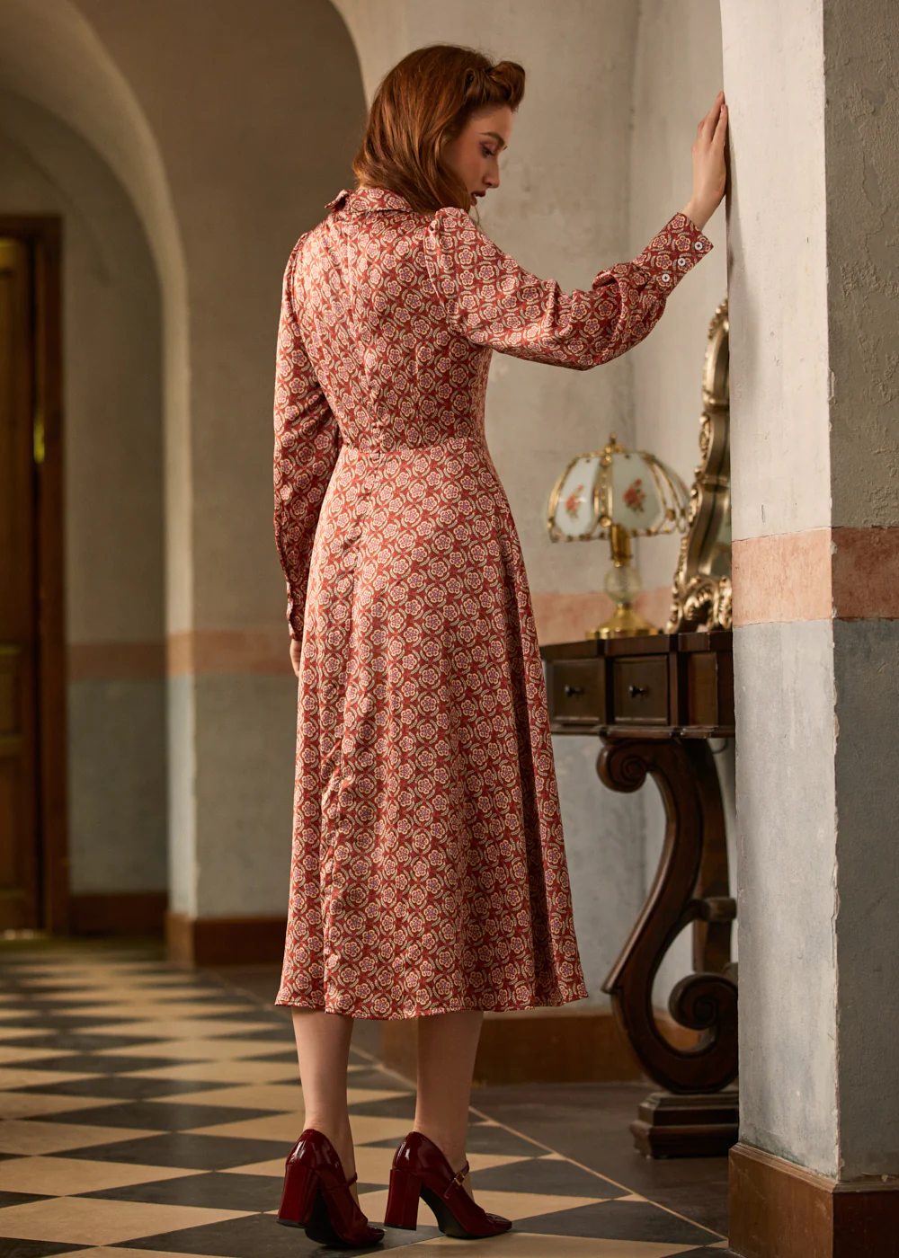 Romantic Era Button Front Midi Dress - Image 5