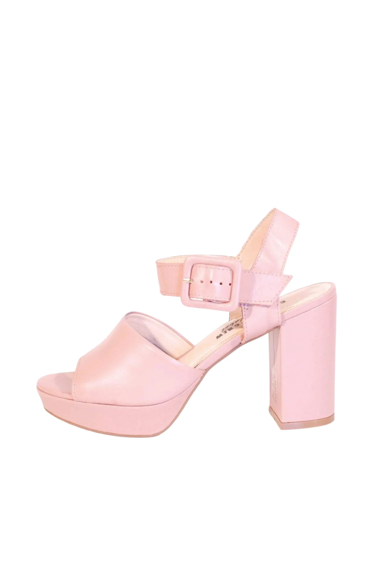 Rose Leather Platform Heels - Image 11