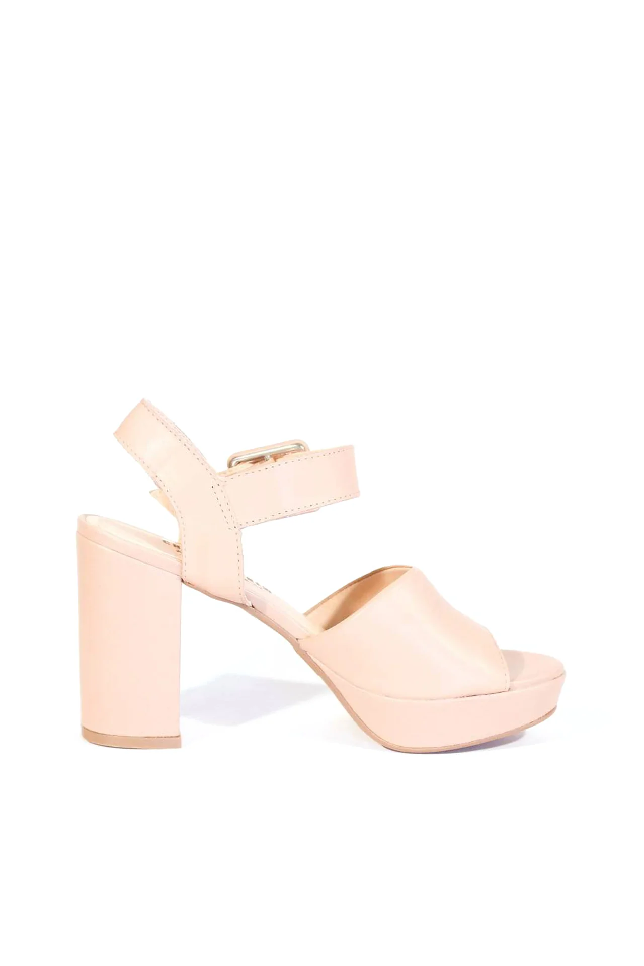 Rose Leather Platform Heels - Image 6