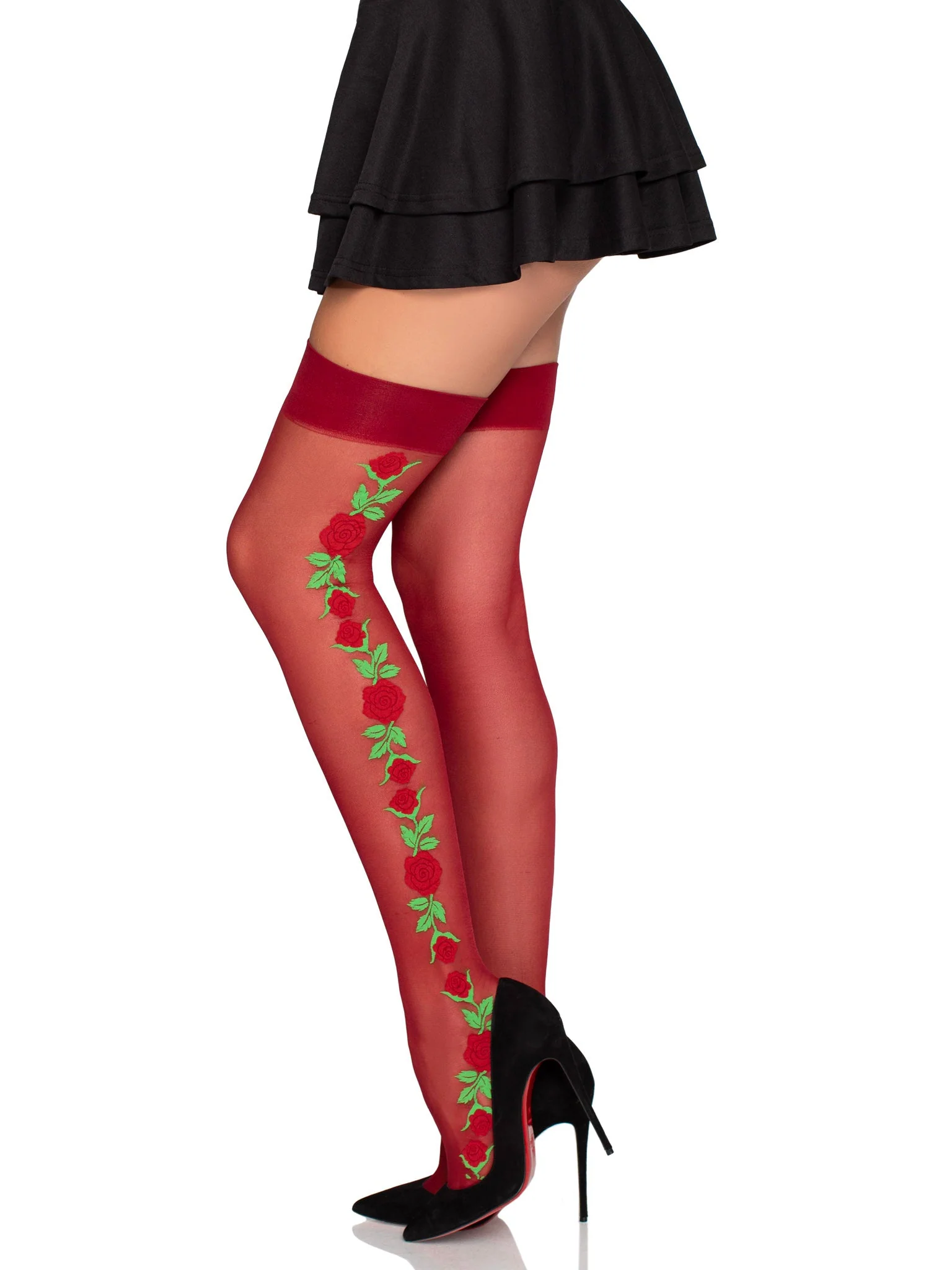 Roselle Floral Side Thigh Highs - Image 3