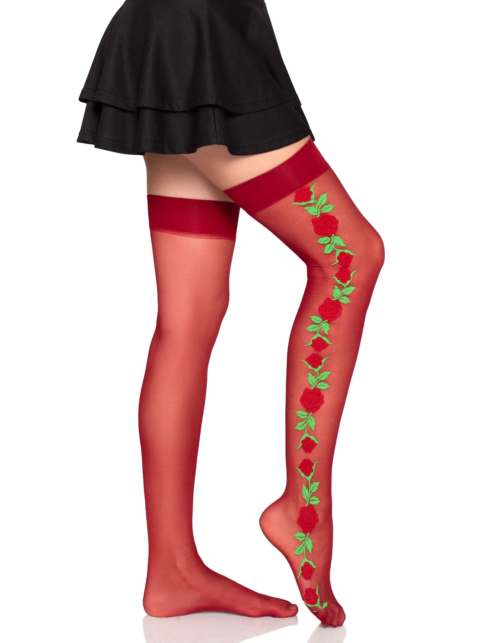 Roselle Floral Side Thigh Highs - Image 4