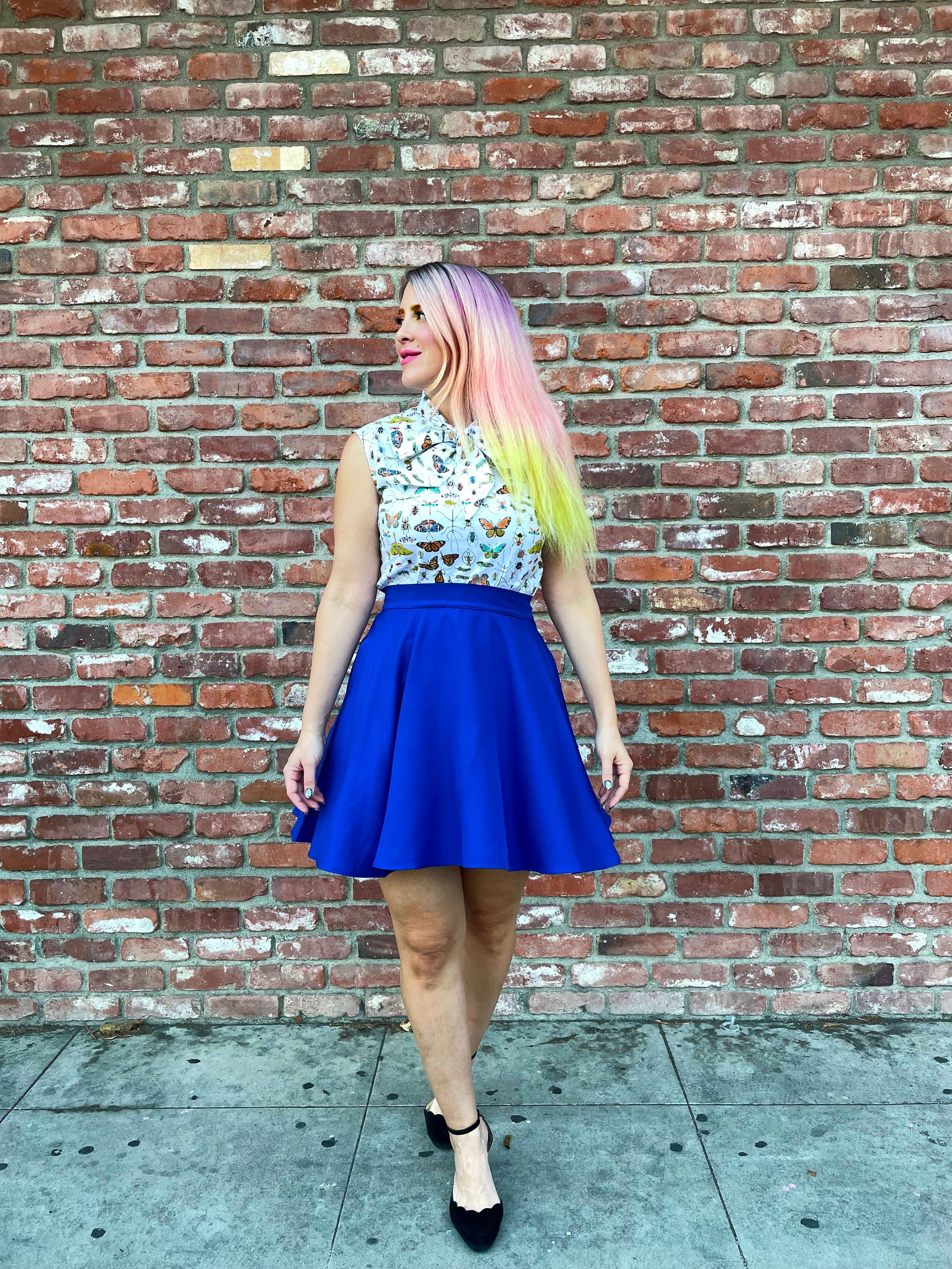 Royal Blue Skater Skirt - Image 2