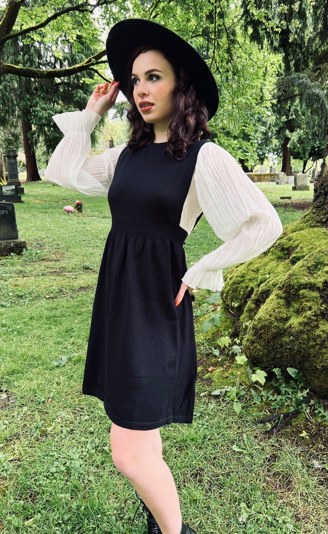Rue - Dark Academia Sweater Dress - Image 3
