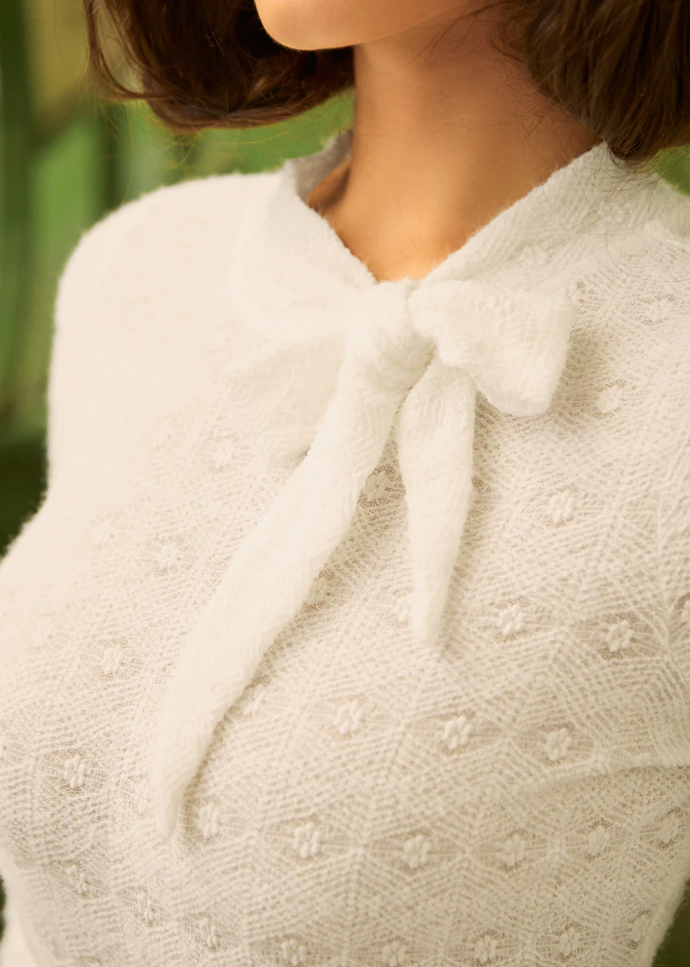 Rydell High Revisited Long Sleeve Tie-Neck Top - Image 2