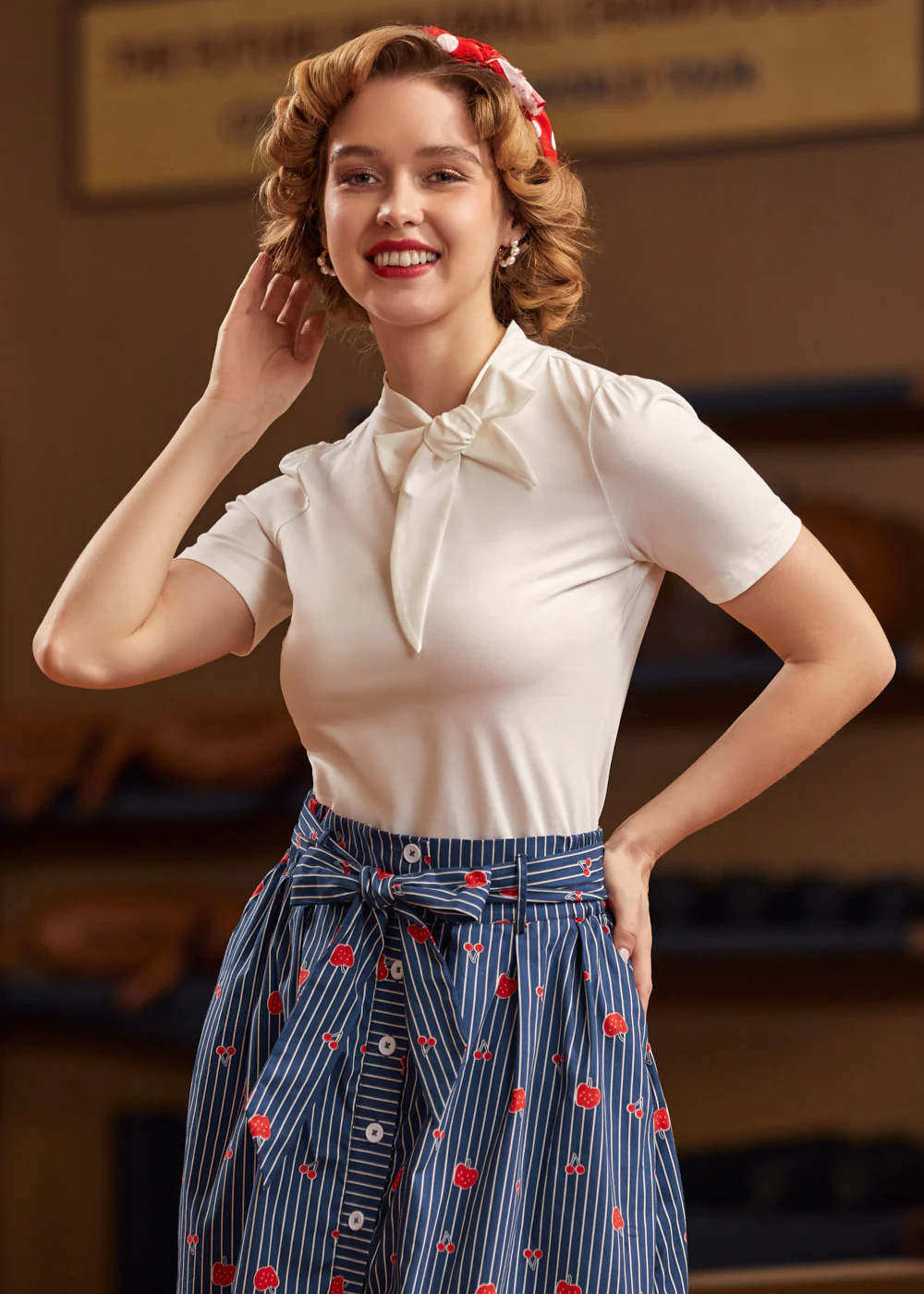 Rydell High Revisited Tie-Neck Top