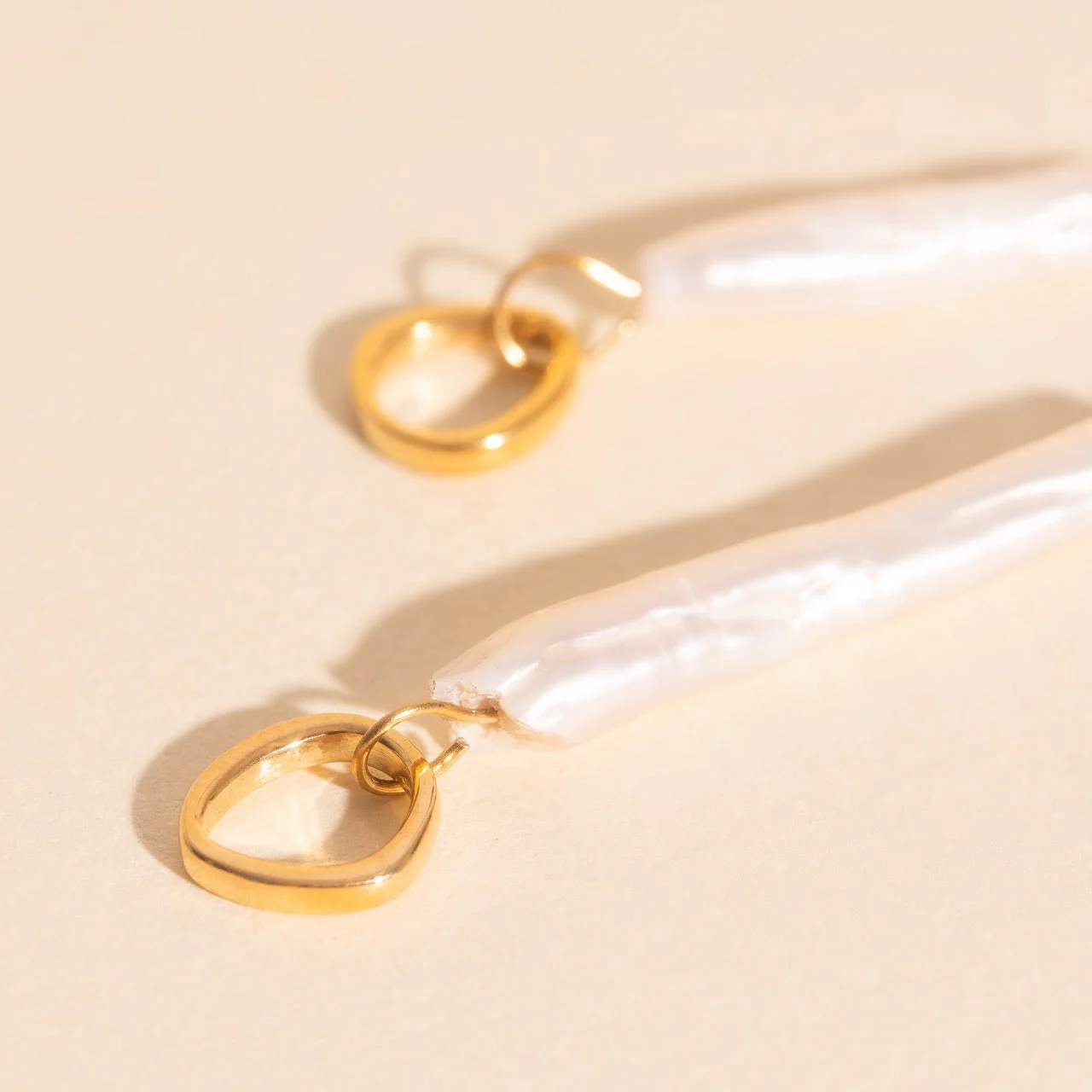 Sailor's Pearl Huggie Hoop Charms - Image 3