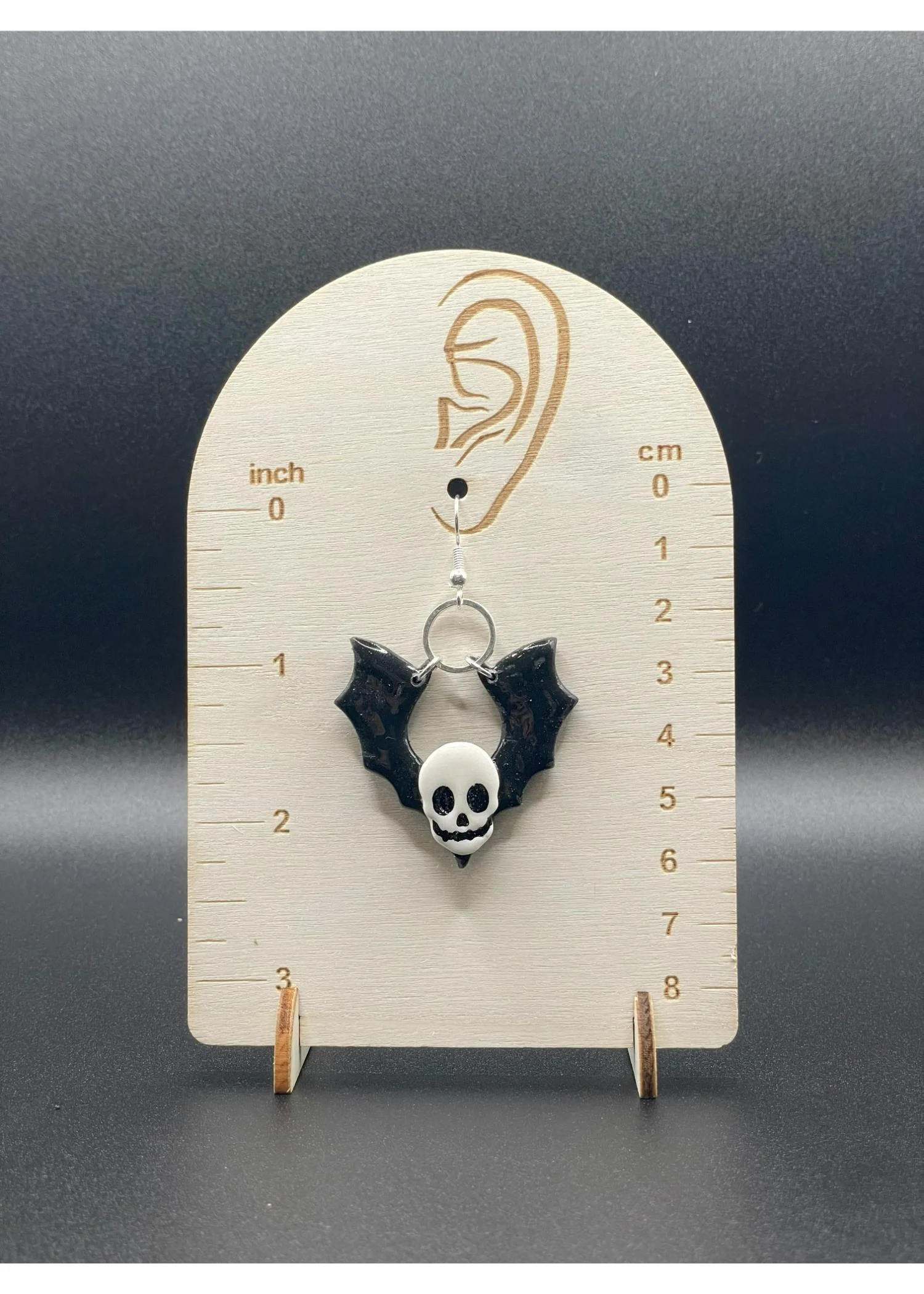 Salem Skull Bat Dangle Earrings - Image 2