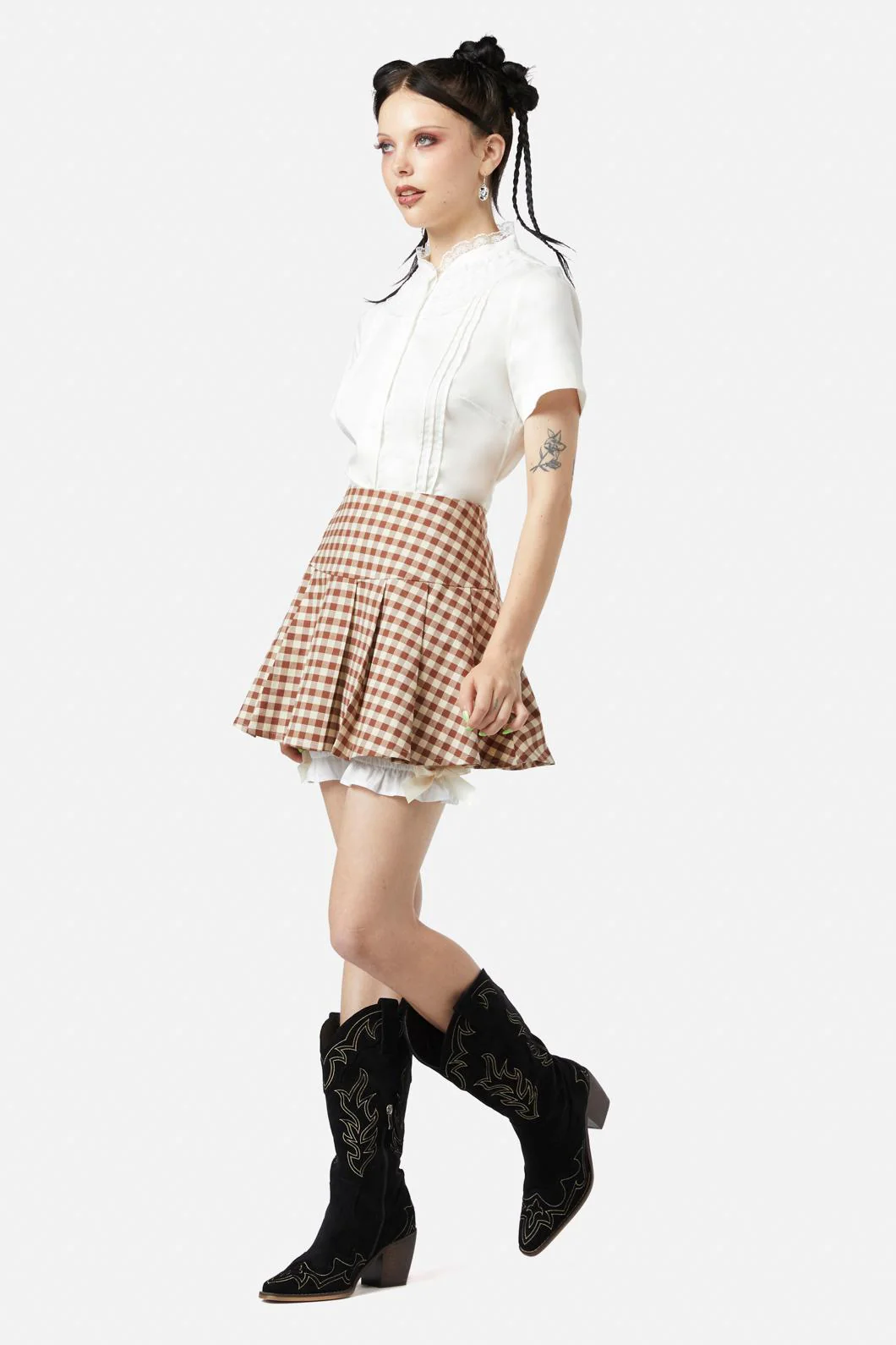 Saloon Gingham Skort - Image 4