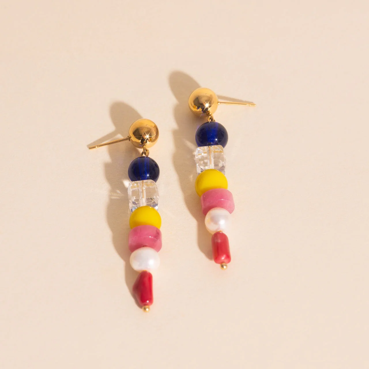 Sea Glass Dangle Stud Earrings - Image 2