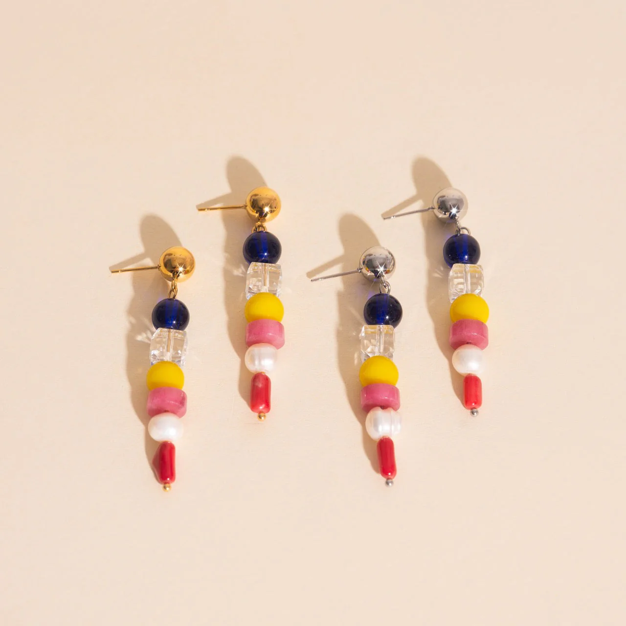 Sea Glass Dangle Stud Earrings - Image 4