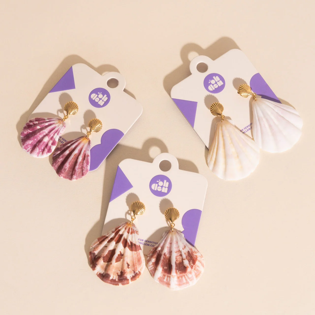 Seashell Dangle Stud Earrings - Image 2