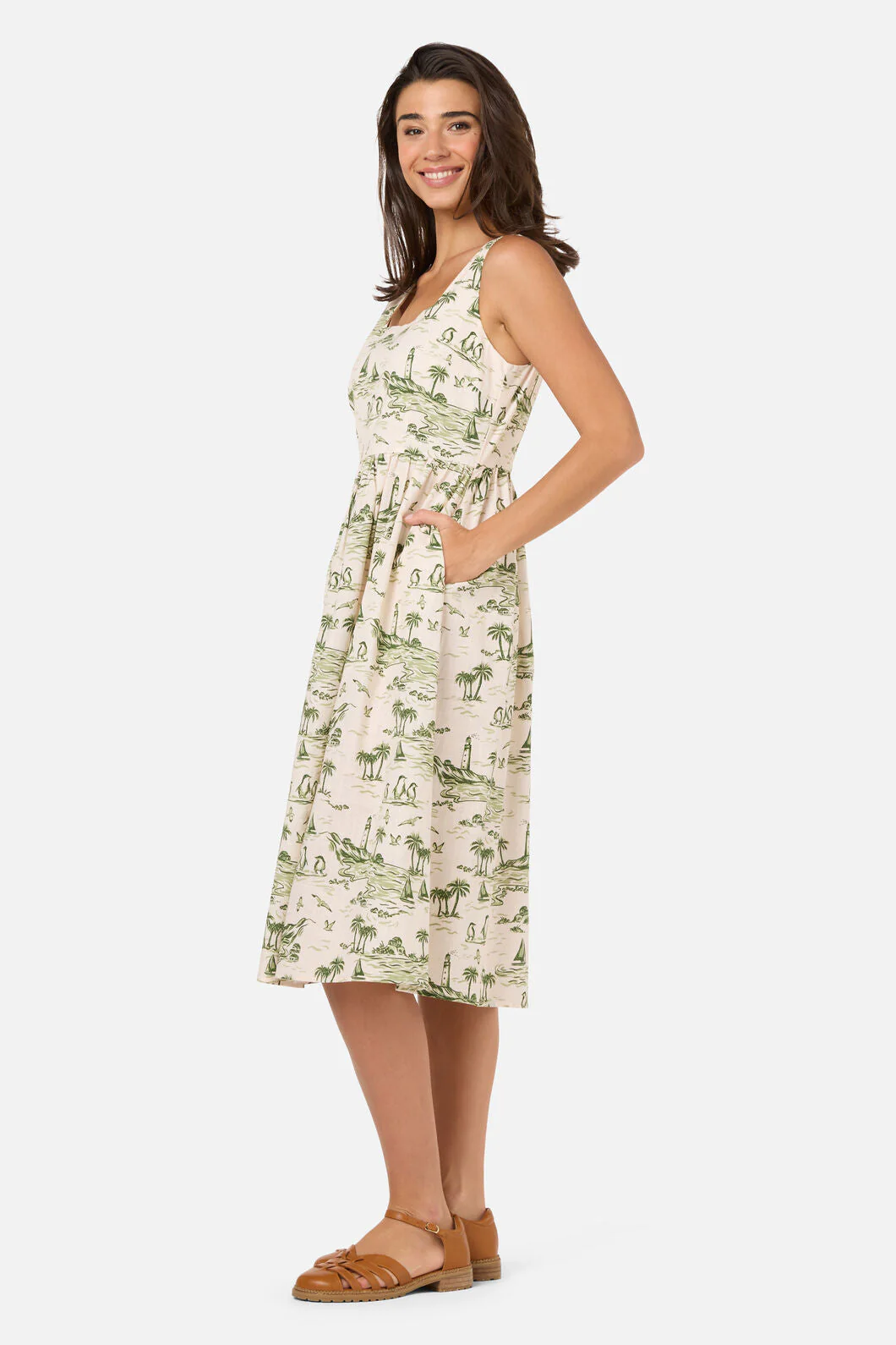 Seaside Toile Midi Dress - Image 4