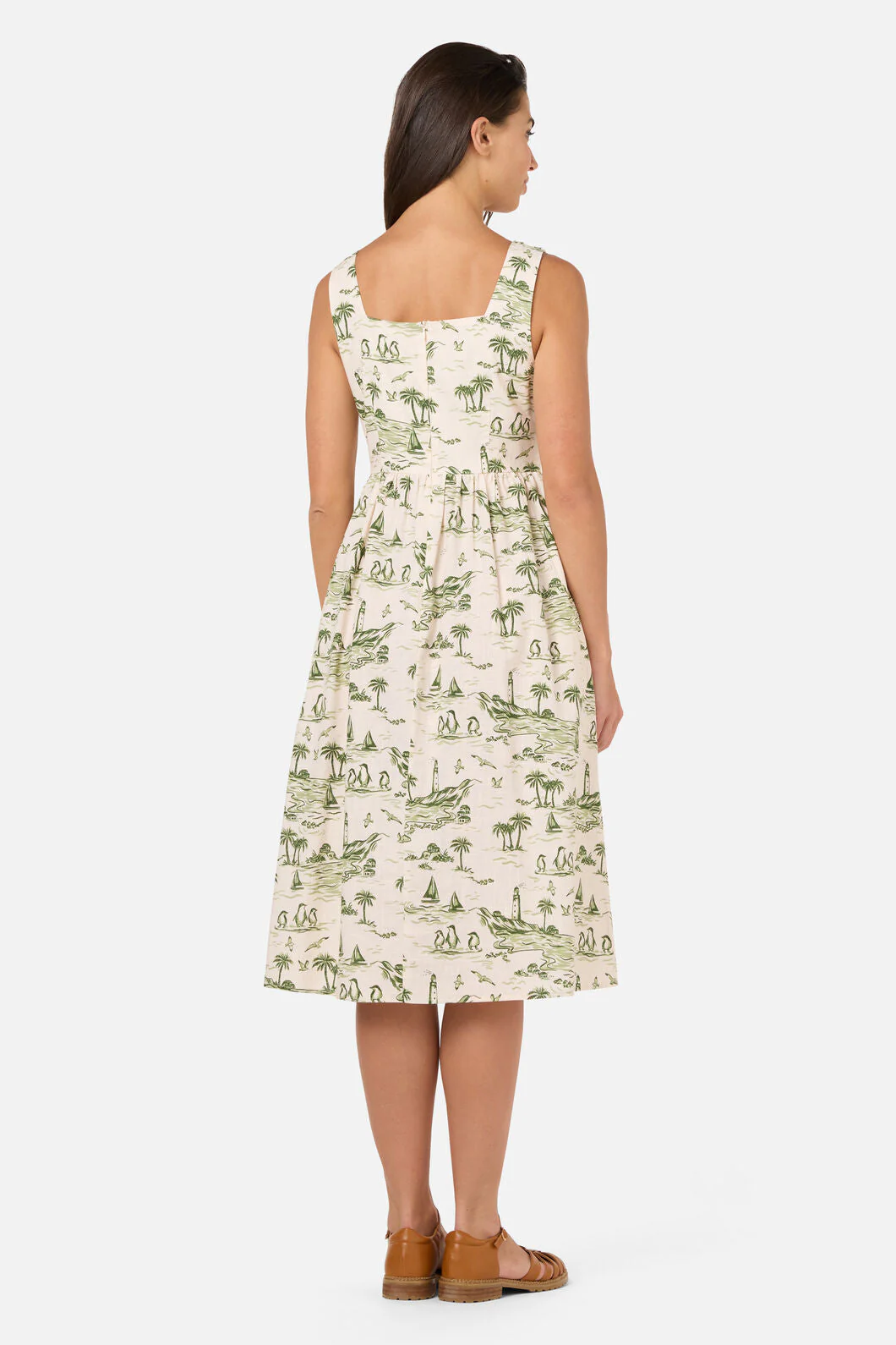 Seaside Toile Midi Dress - Image 5