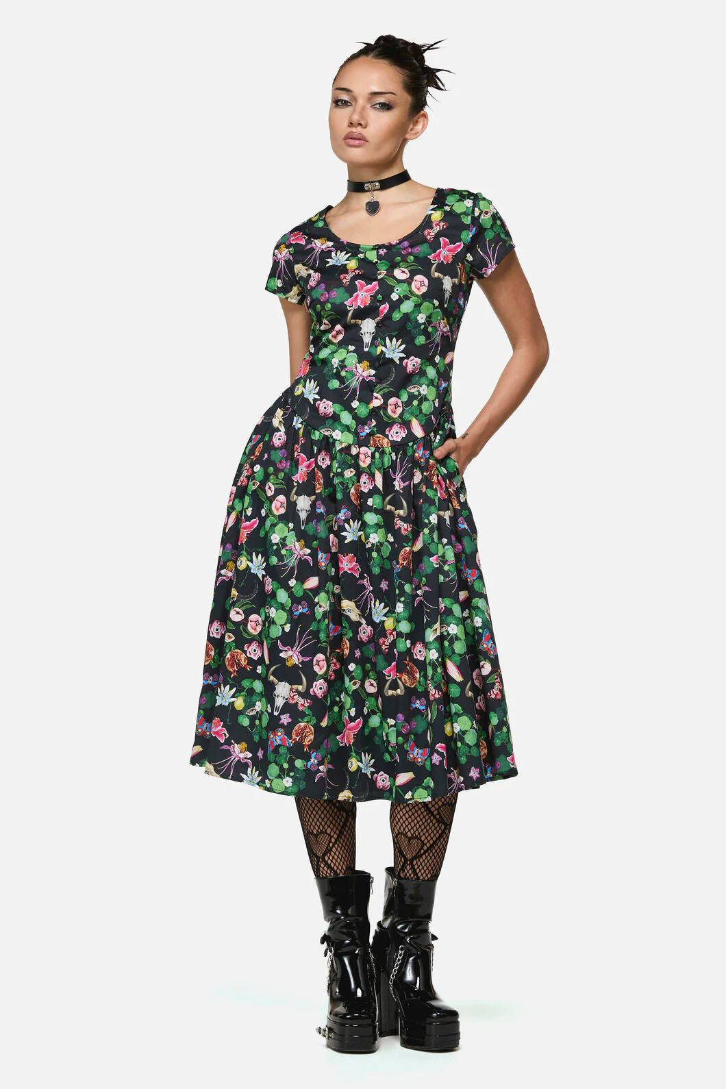 See No Evil Print Midi Dress - Image 4