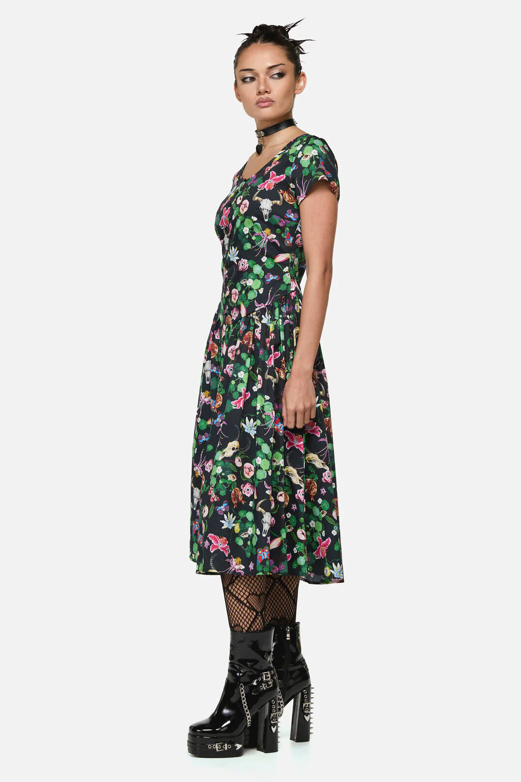 See No Evil Print Midi Dress - Image 6