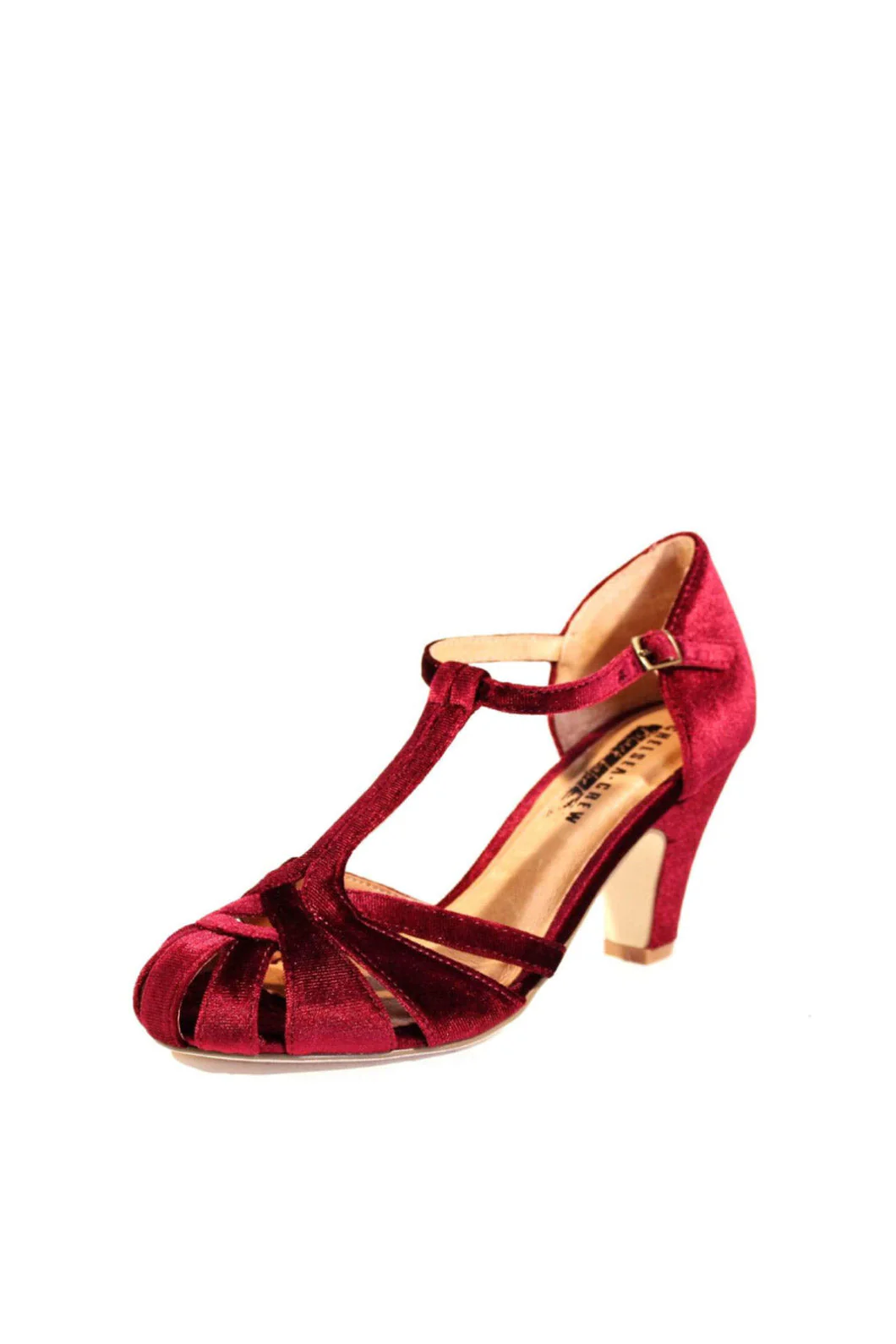 Sergi Velvet T-Strap Heels - Image 11