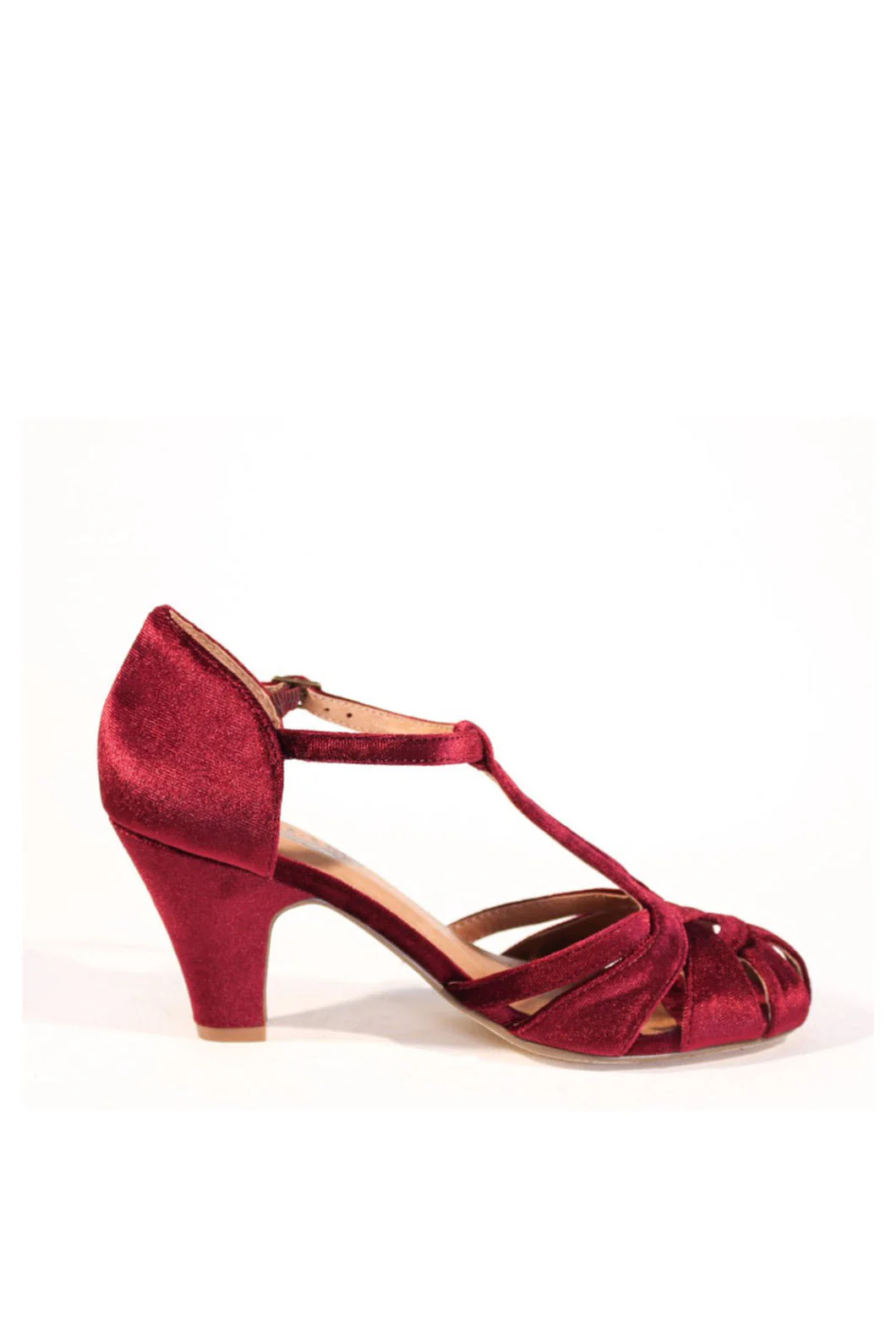 Sergi Velvet T-Strap Heels - Image 12