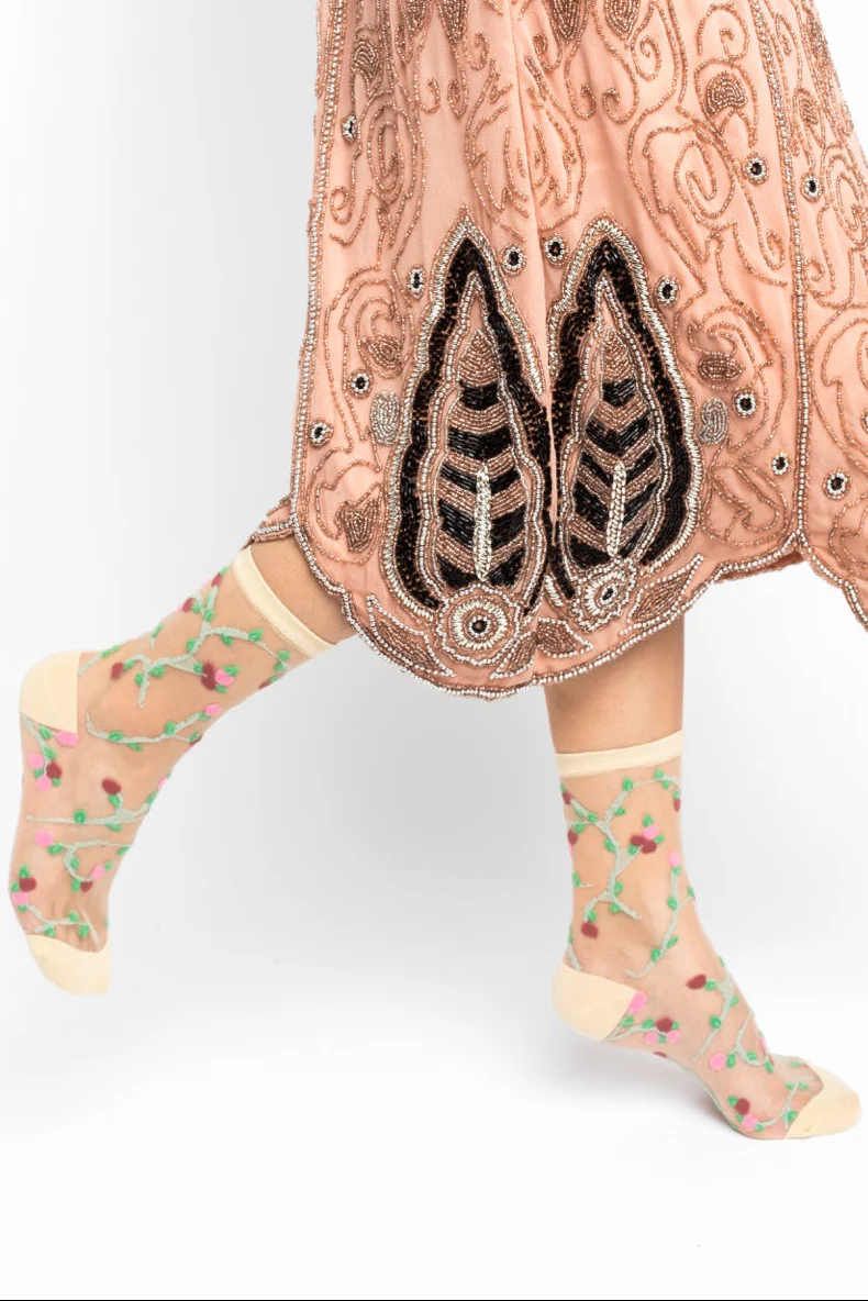 Sheer Rosettes Crew Sock - Image 10