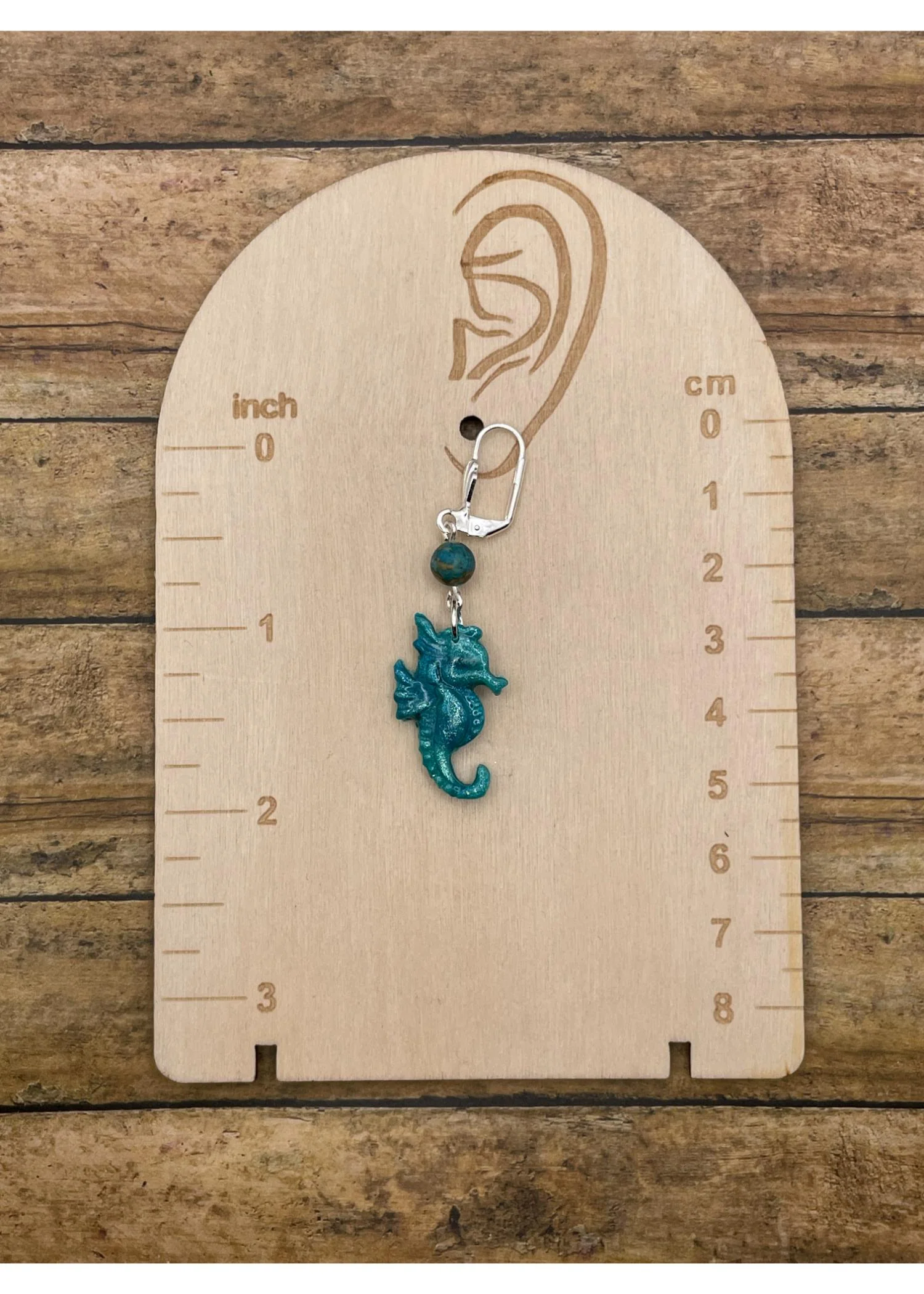 Shimmer Seahorse Dangle Earrings - Image 2