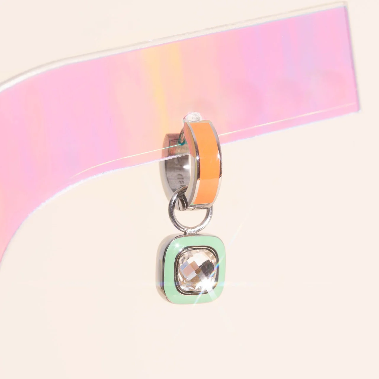 Showgirl Chunky Huggie Hoop Charm - Image 9