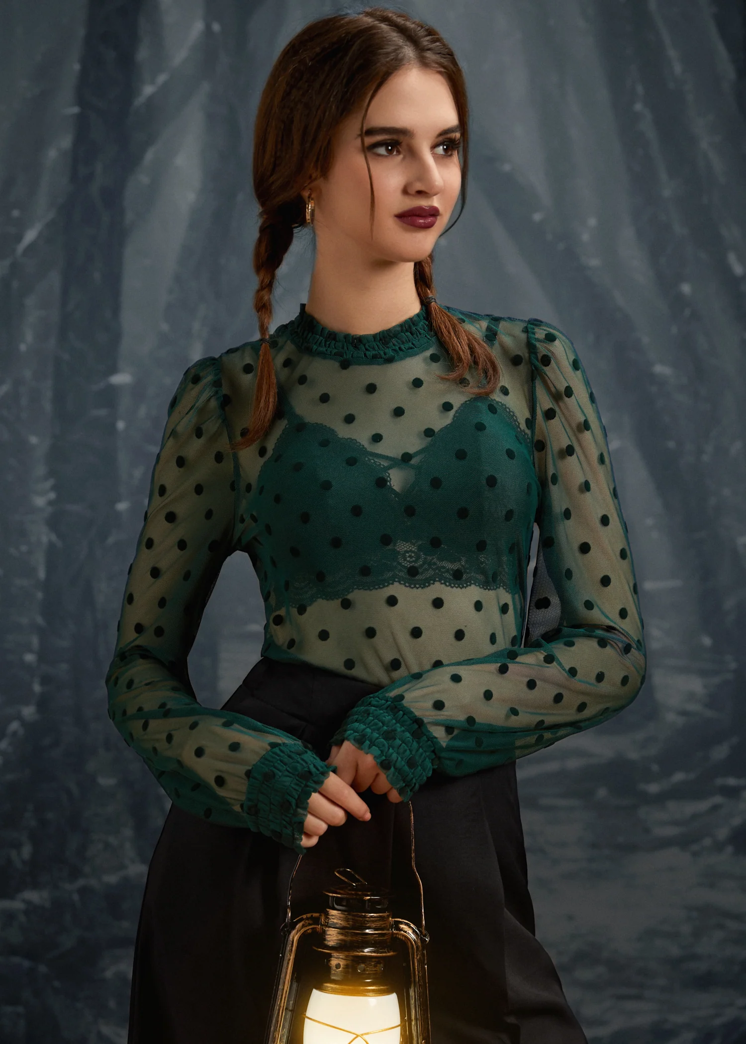 ModCloth Roxanne Smocked Mockneck Blouse