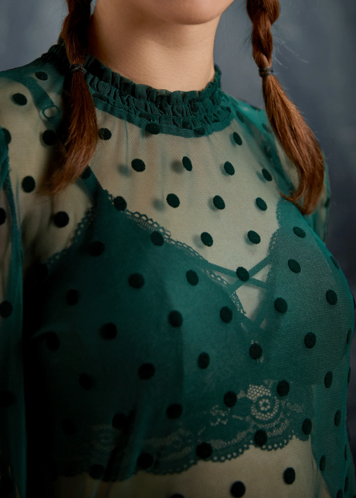 ModCloth Roxanne Smocked Mockneck Blouse - Image 2
