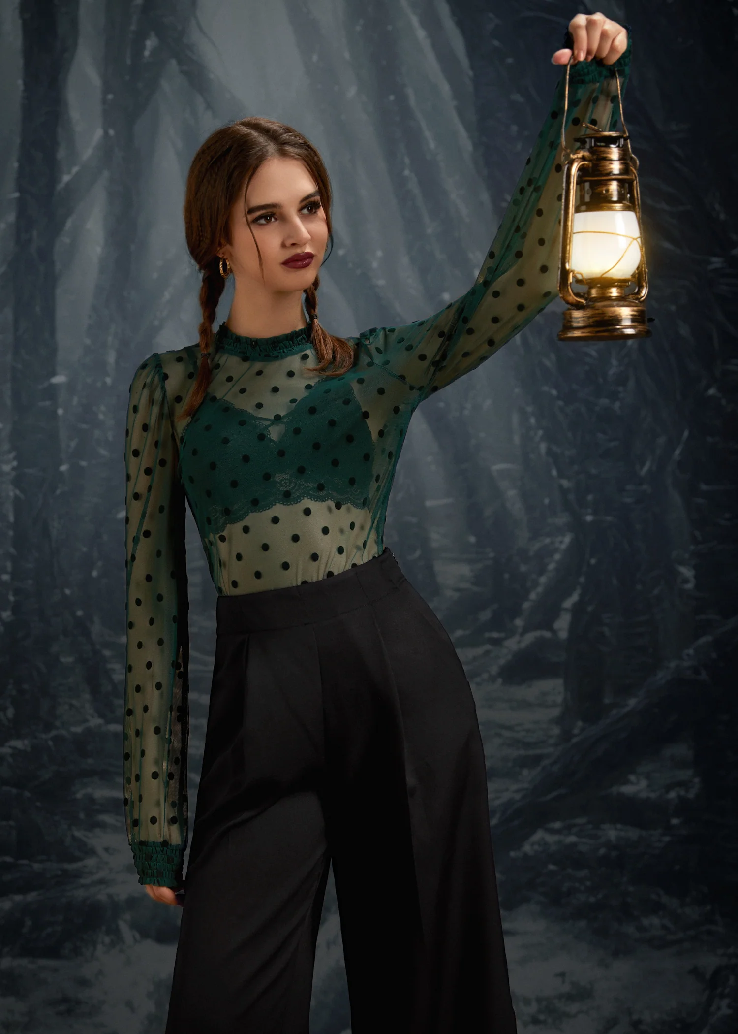 ModCloth Roxanne Smocked Mockneck Blouse - Image 5
