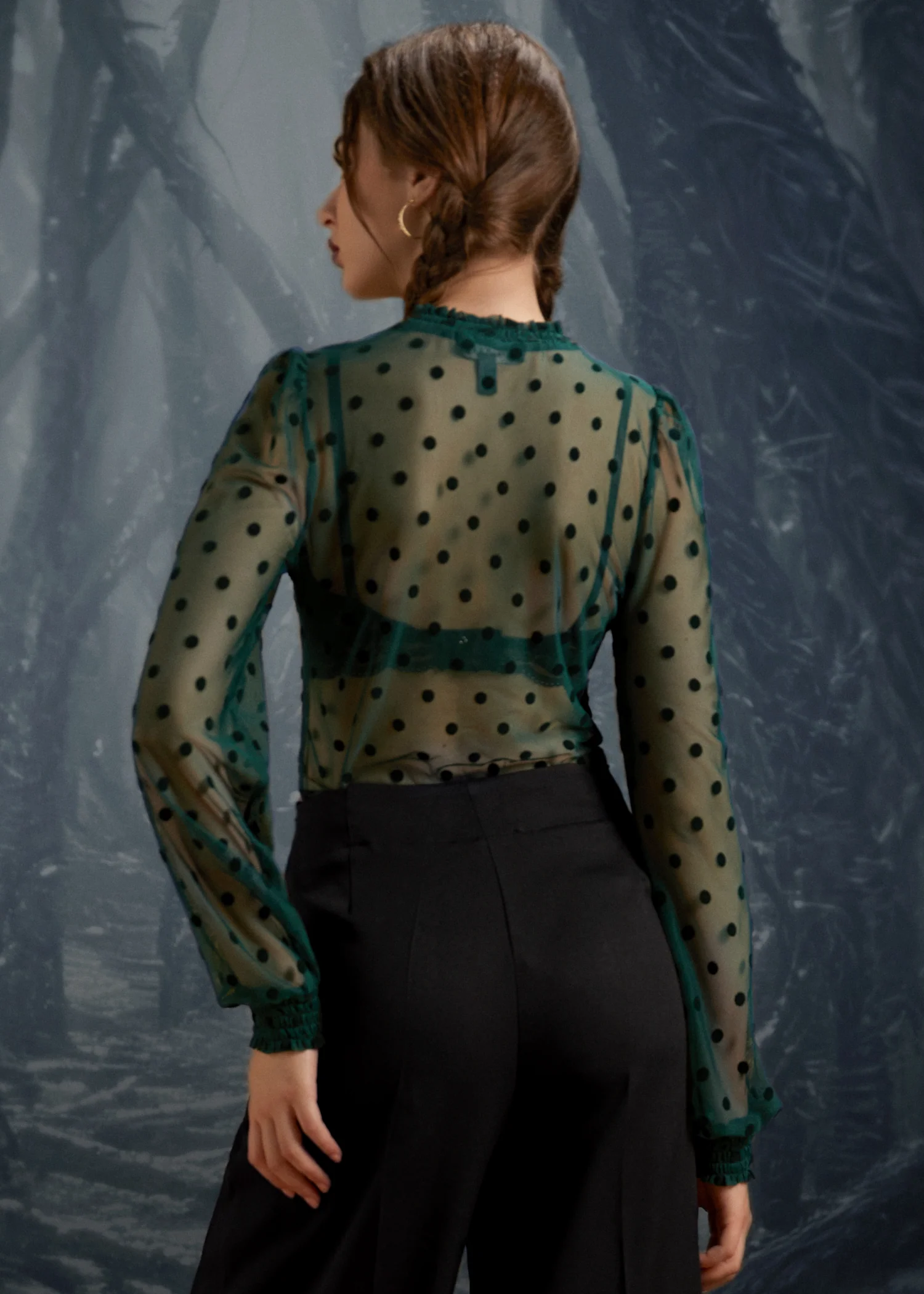 ModCloth Roxanne Smocked Mockneck Blouse - Image 7