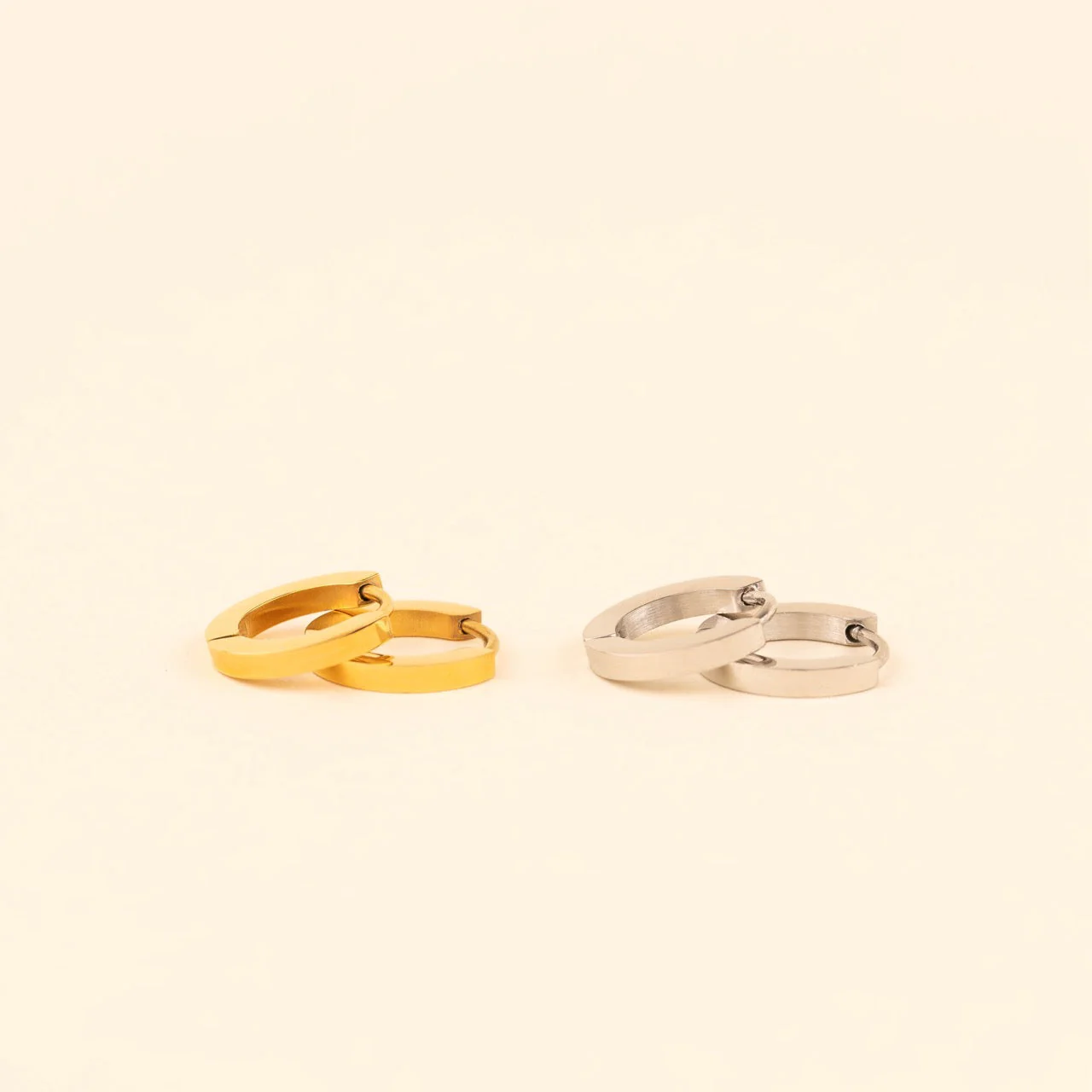 Smooth Huggie Hoop Earrings - Image 3