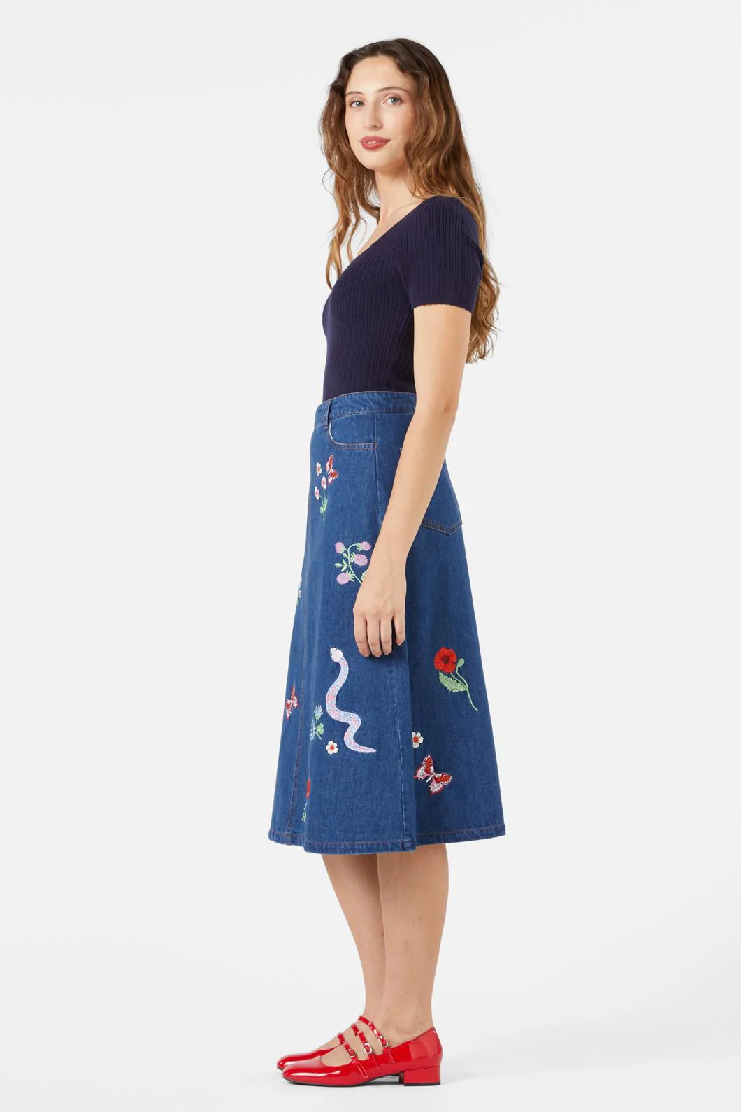 Snake Embroidered Skirt - Image 3
