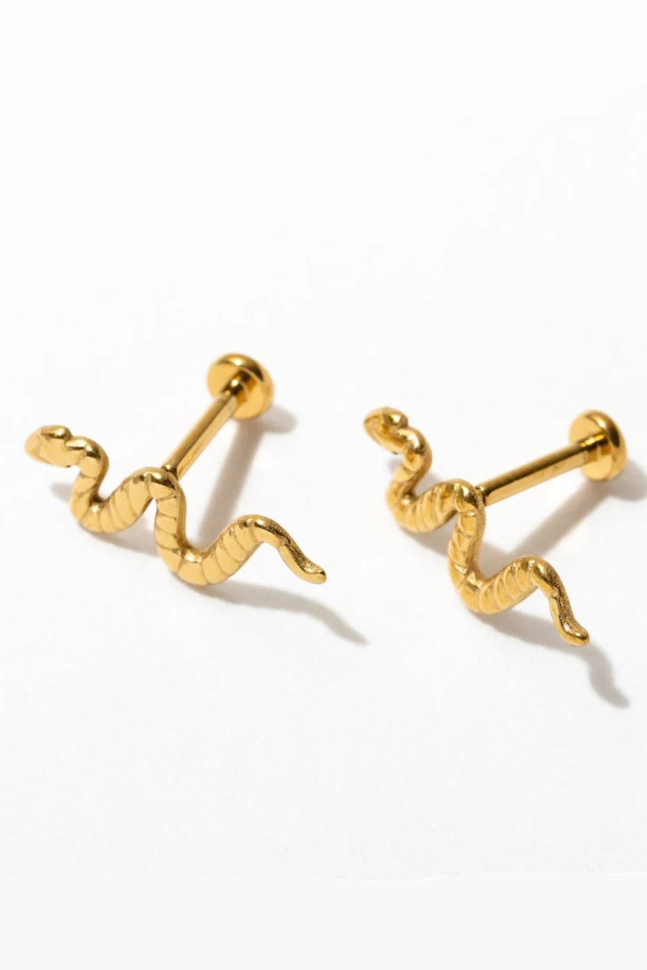 Snake Flat Back Stud Earrings