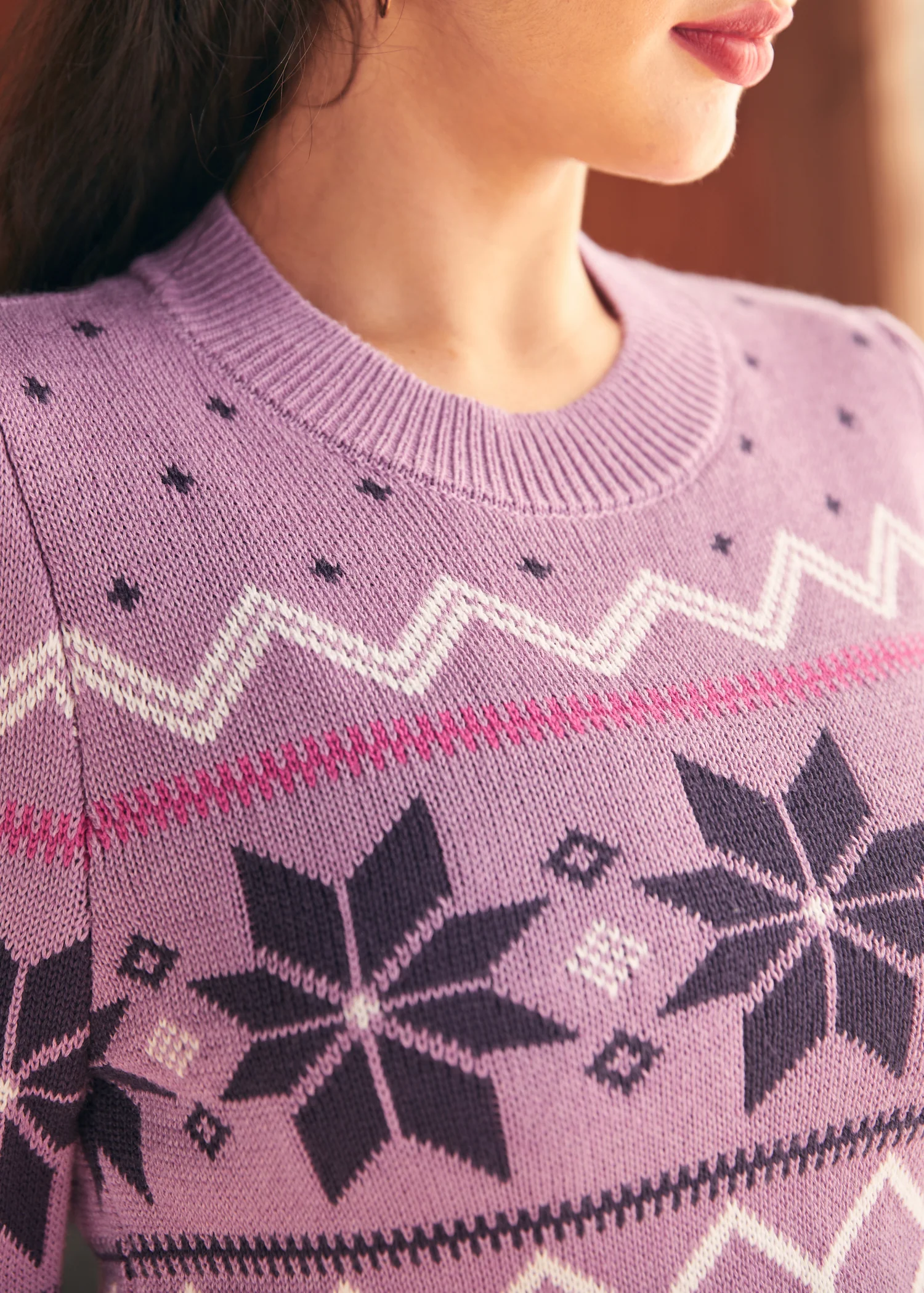 Whimsical Winter Puff Shoulder Sweater - Image 6