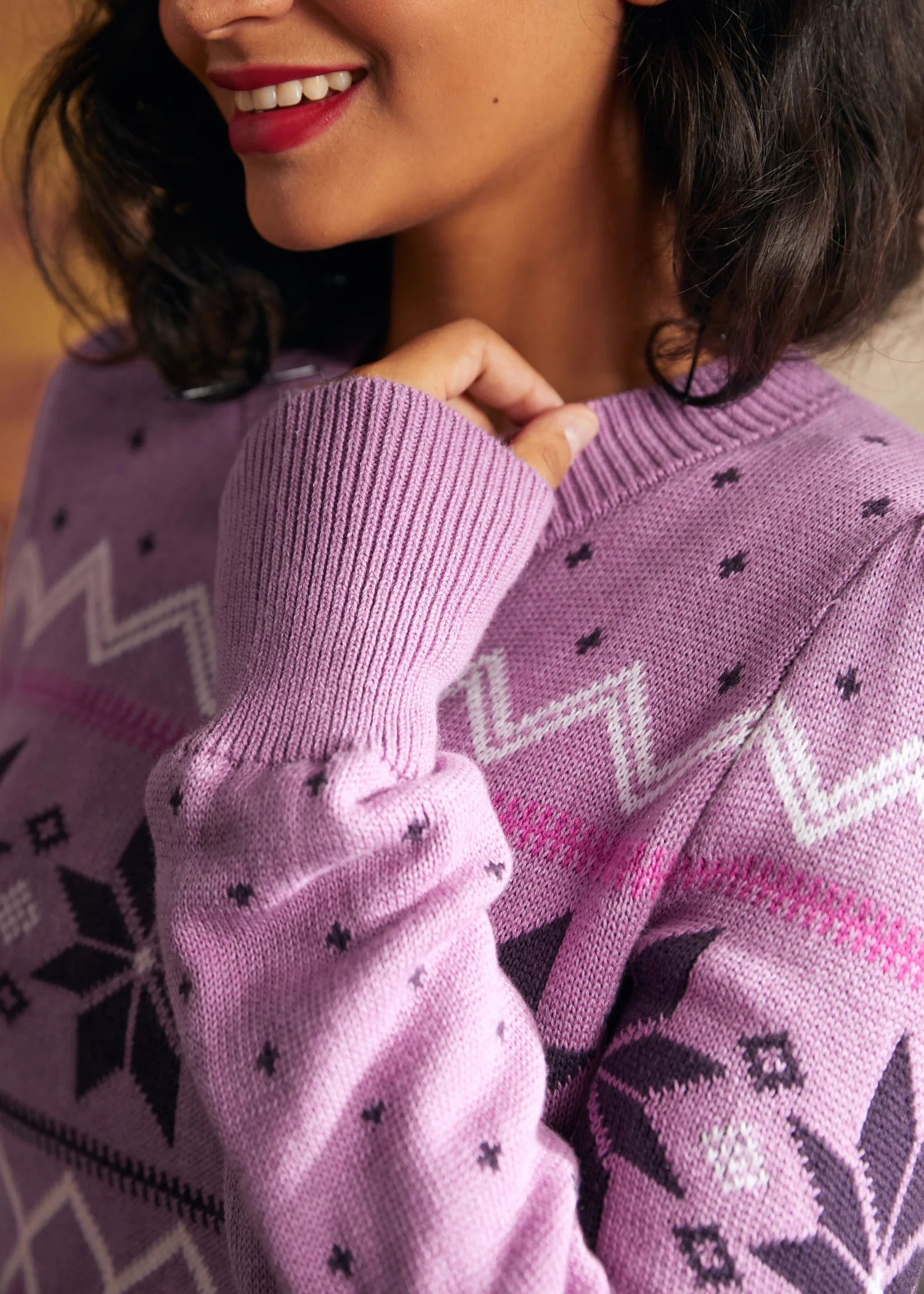 Whimsical Winter Puff Shoulder Sweater - Image 8