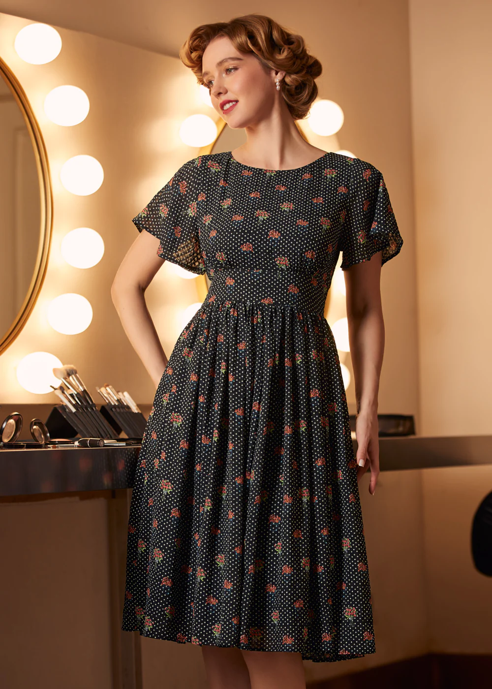 Sound of the Music Cape Sleeve Dress - Image 2