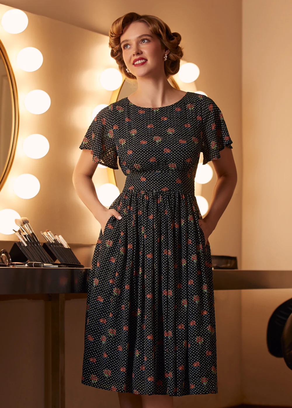 Sound of the Music Cape Sleeve Dress - Image 7