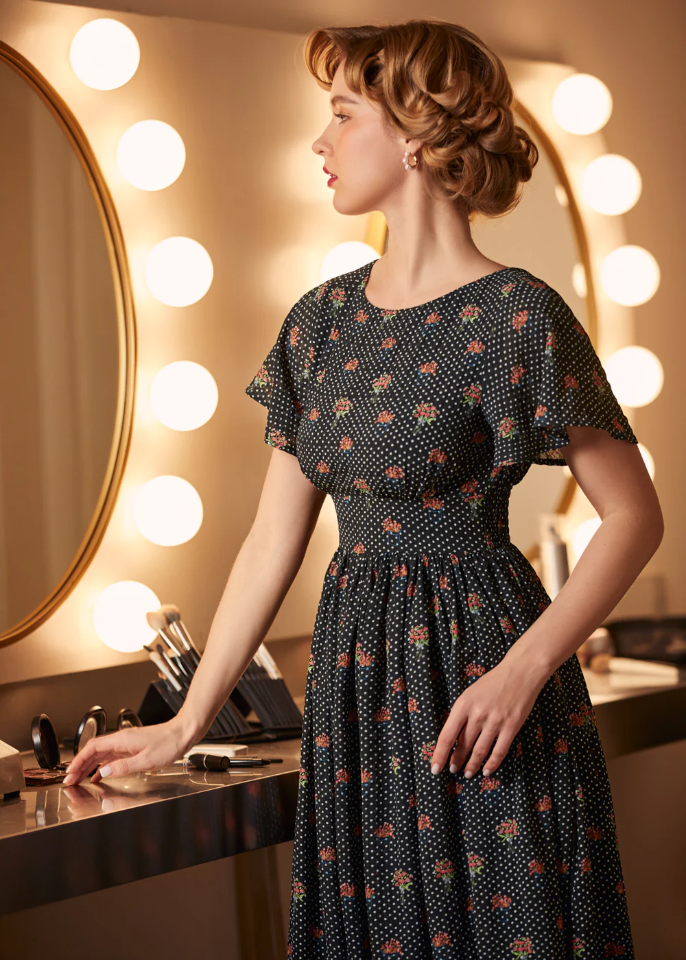 Sound of the Music Cape Sleeve Dress - Image 8