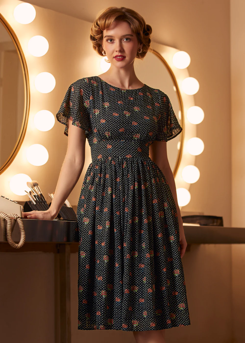 Sound of the Music Cape Sleeve Dress - Image 9