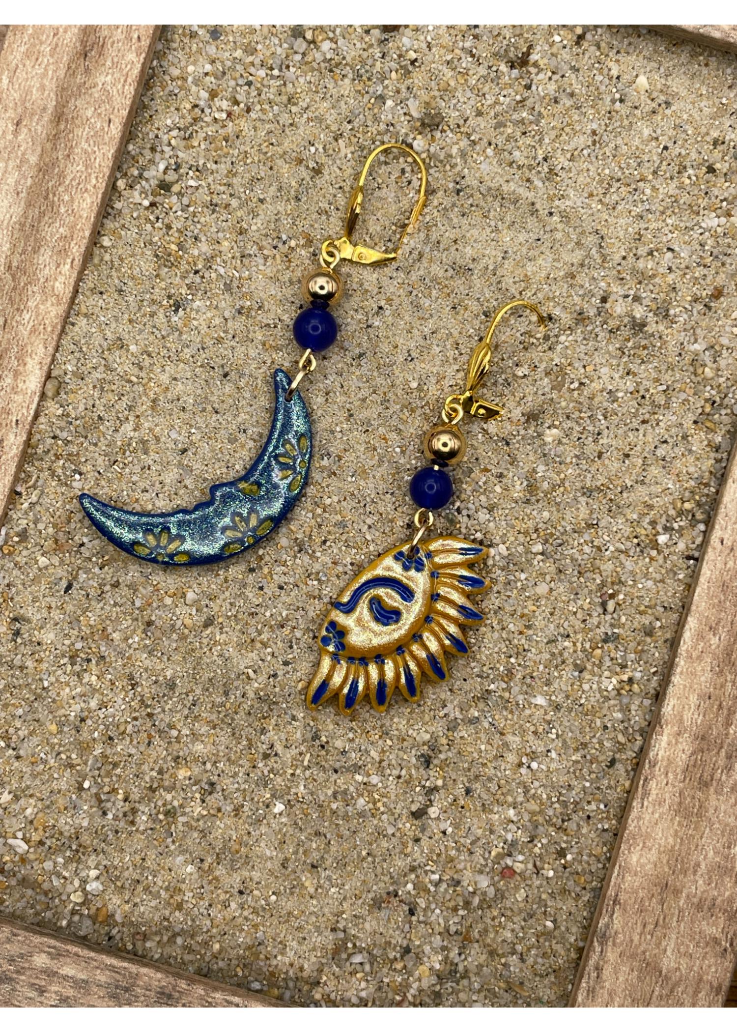 Sparkly Sun & Moon Earrings - Image 3