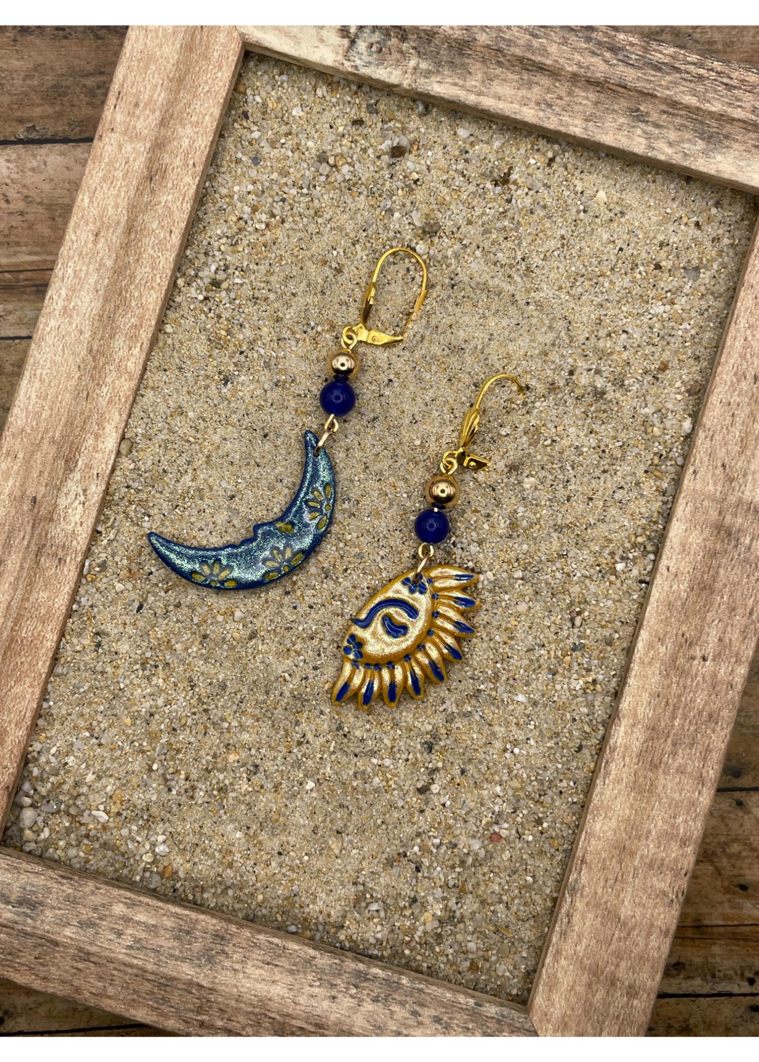 Sparkly Sun & Moon Earrings - Image 5