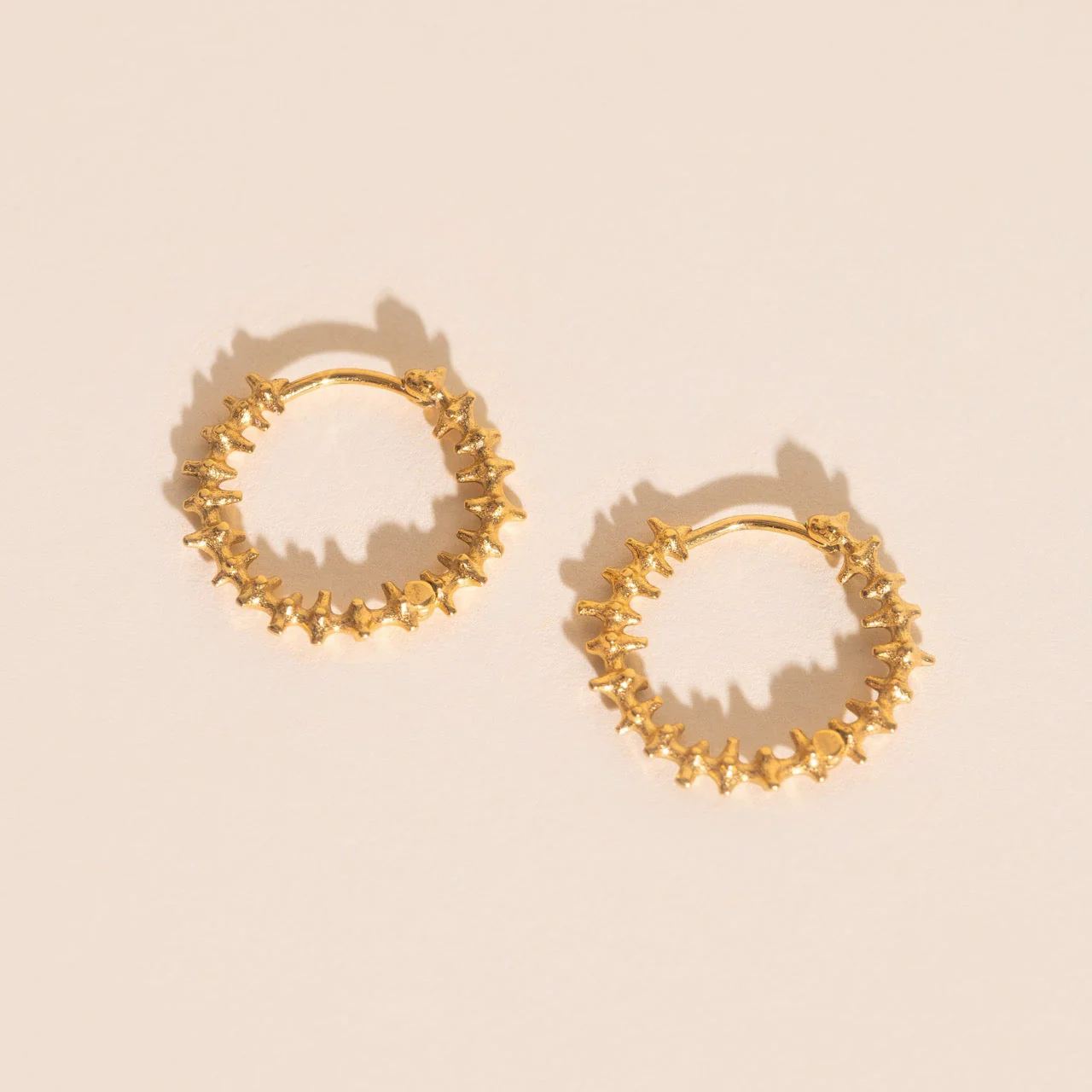 Spiky Huggie Hoop Earrings - Image 4