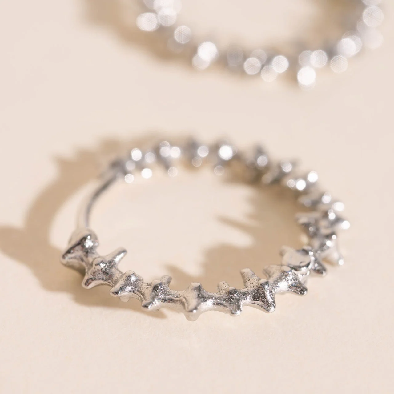 Spiky Huggie Hoop Earrings - Image 5