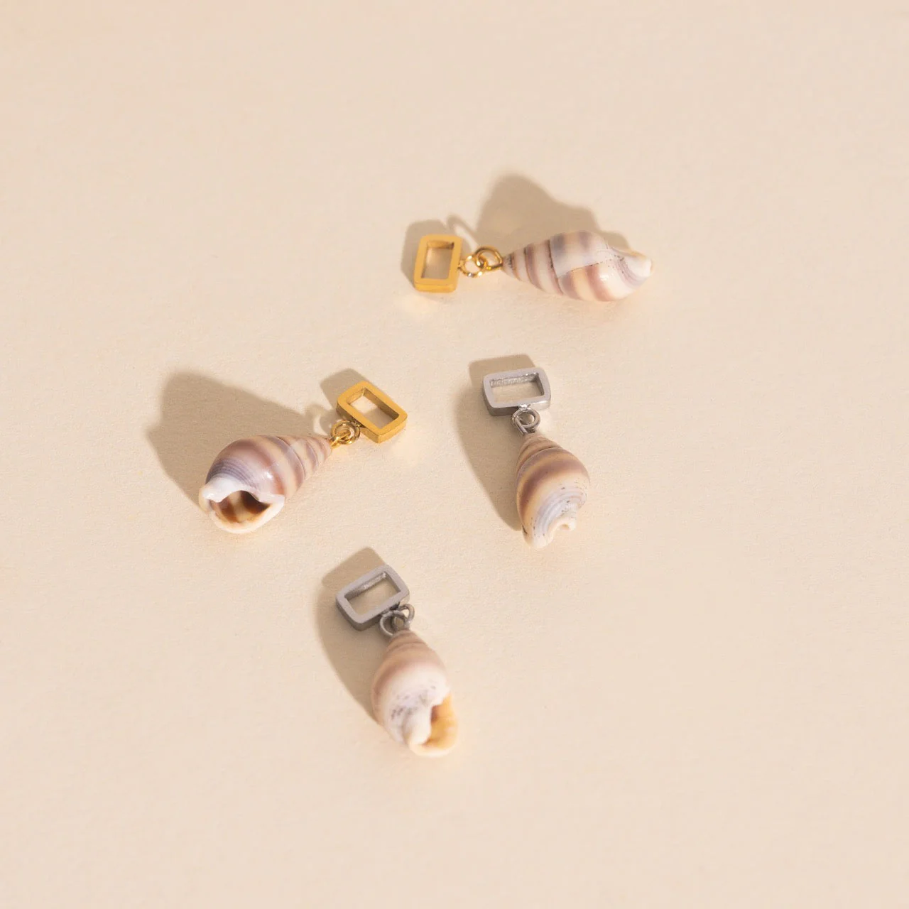 Spiral Shell Chunky Huggie Hoop Charms - Image 10
