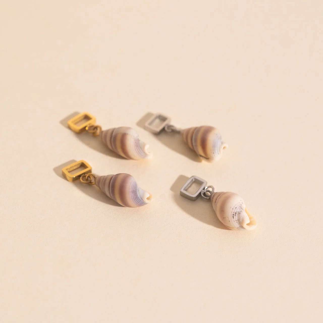 Spiral Shell Chunky Huggie Hoop Charms - Image 9